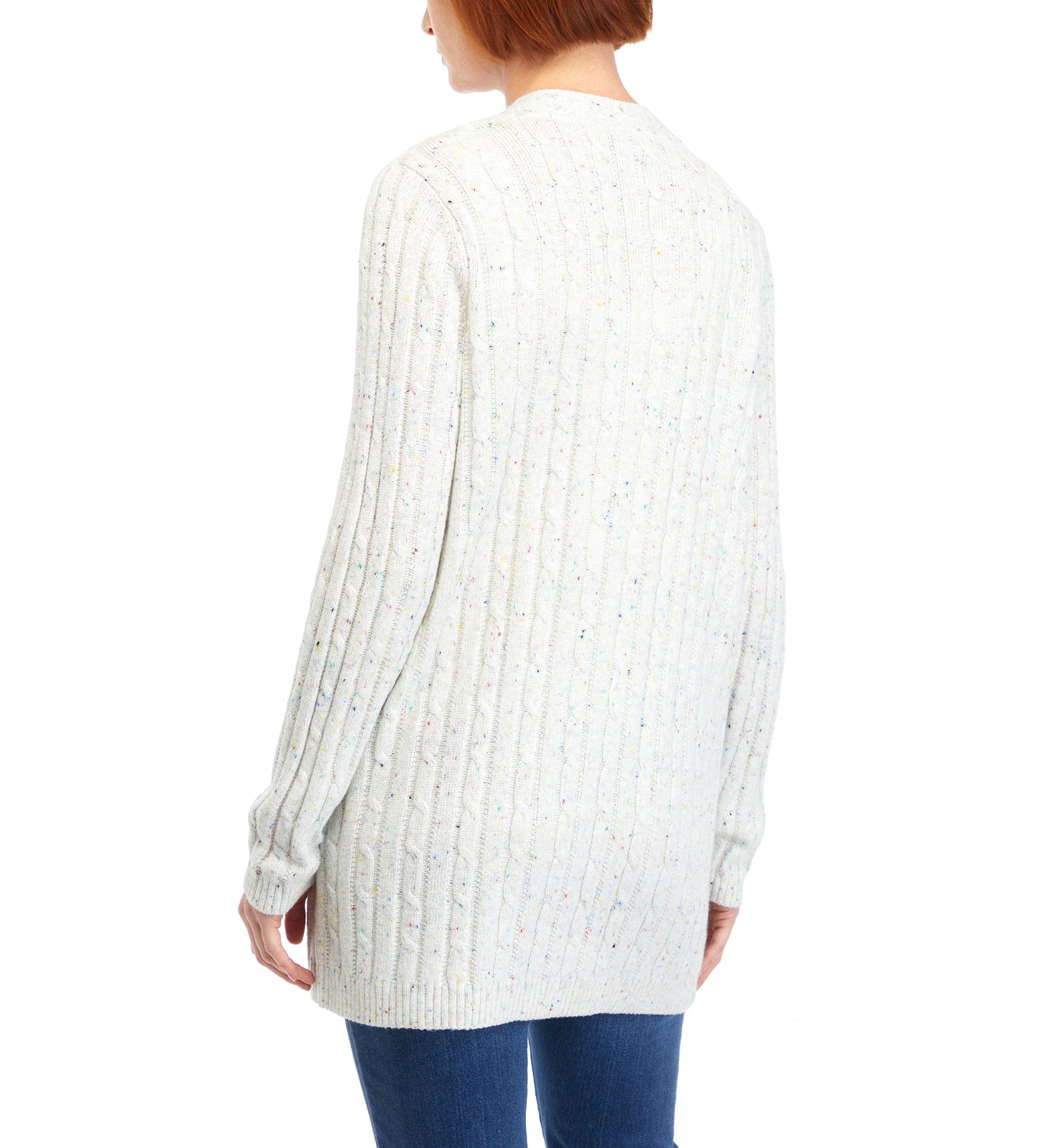 Womens Long Sleeve Cable Knit Cardigan 