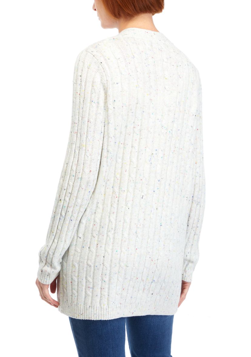 Womens Long Sleeve Cable Knit Cardigan 