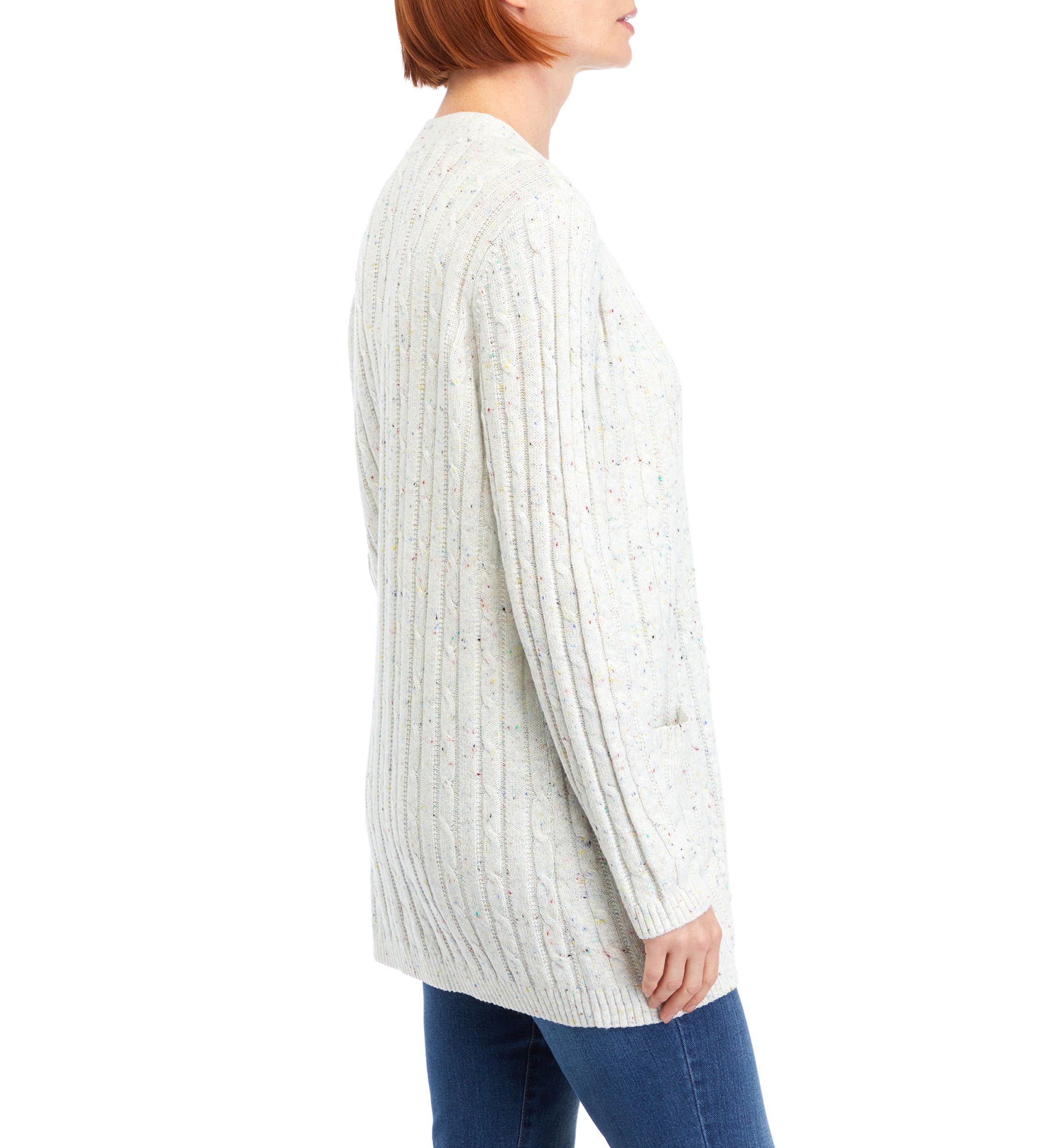 Womens Long Sleeve Cable Knit Cardigan 