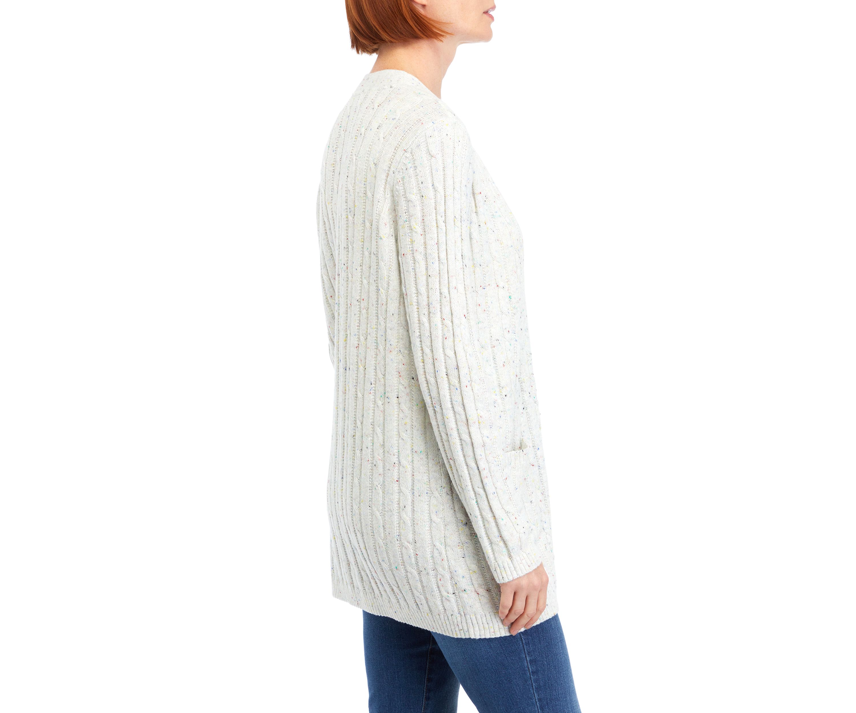 Womens Long Sleeve Cable Knit Cardigan 
