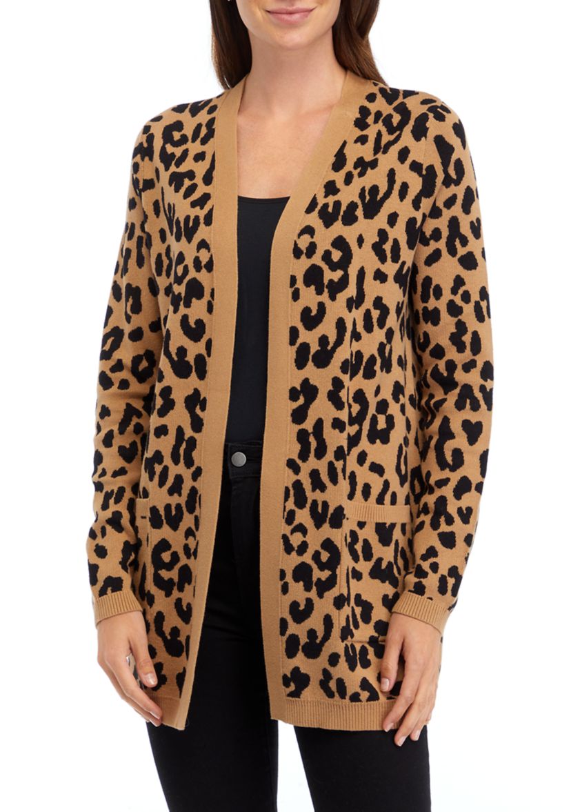 Womens Long Sleeve Printed Cardigan 