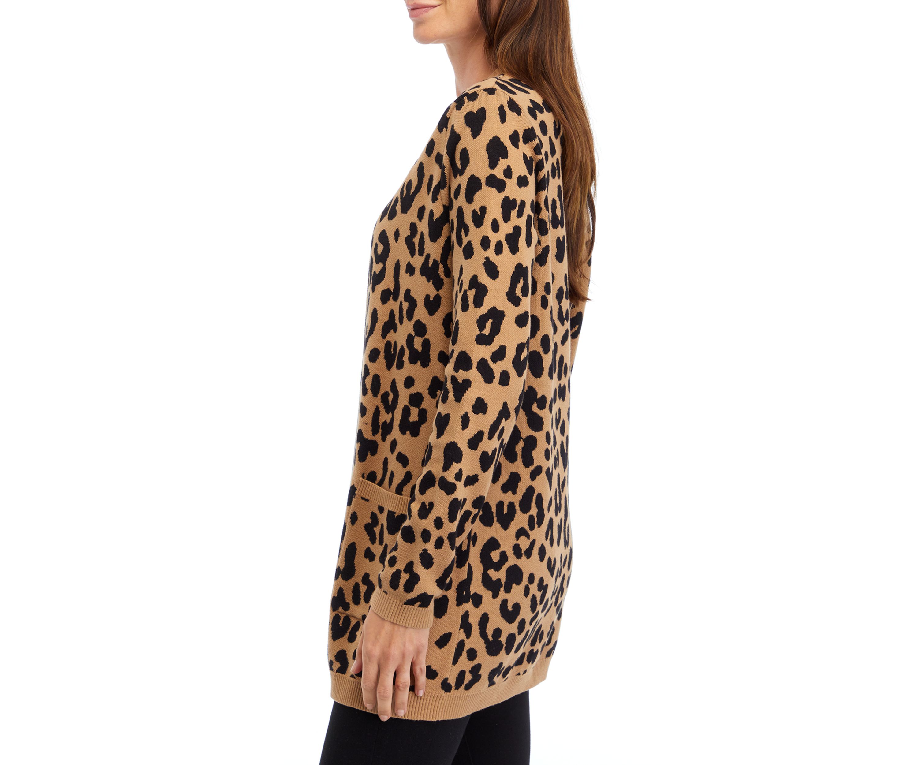 Womens Long Sleeve Printed Cardigan 