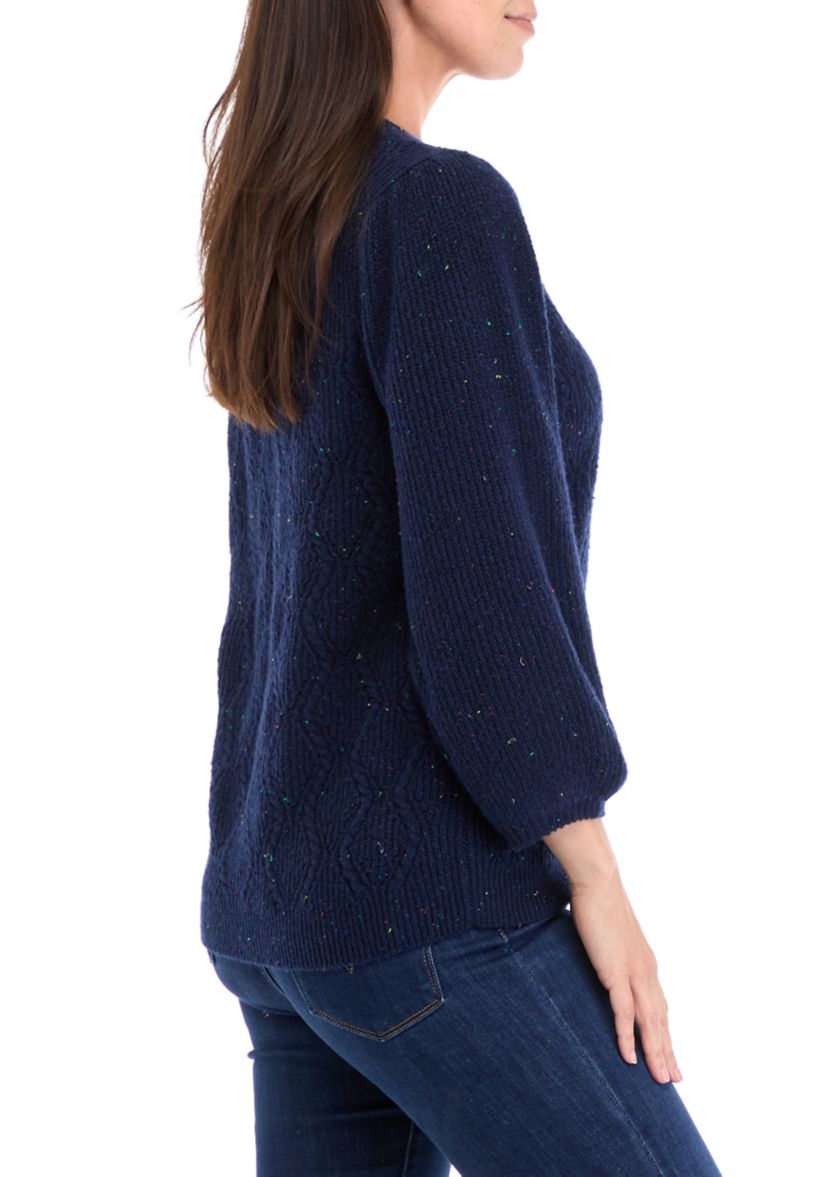 Womens Cable Knit Button Front Cardigan