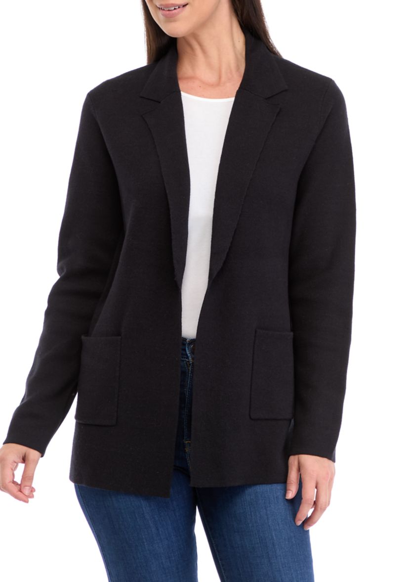 Womens Open Front Knit Blazer