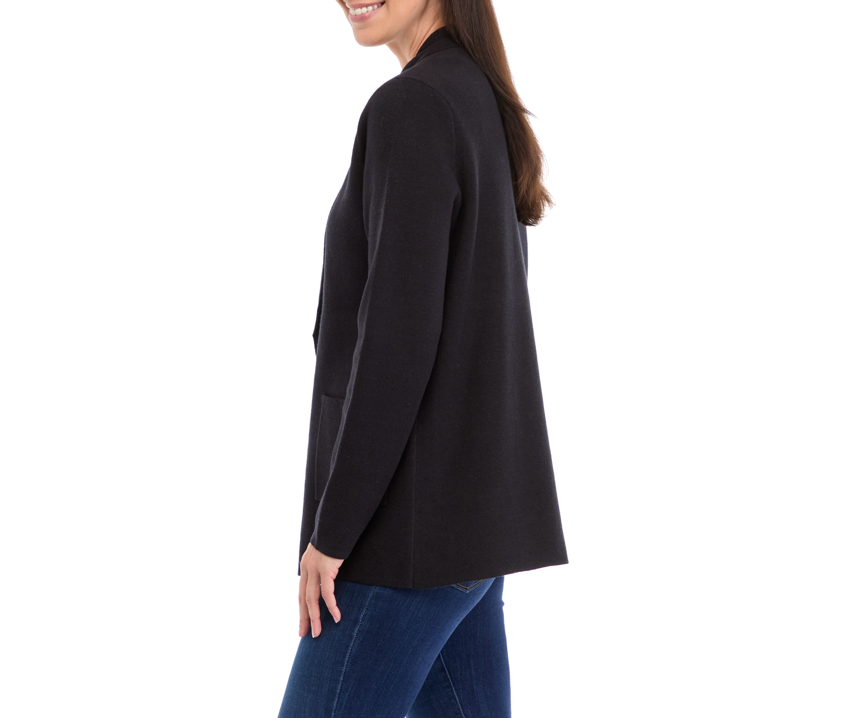 Womens Open Front Knit Blazer
