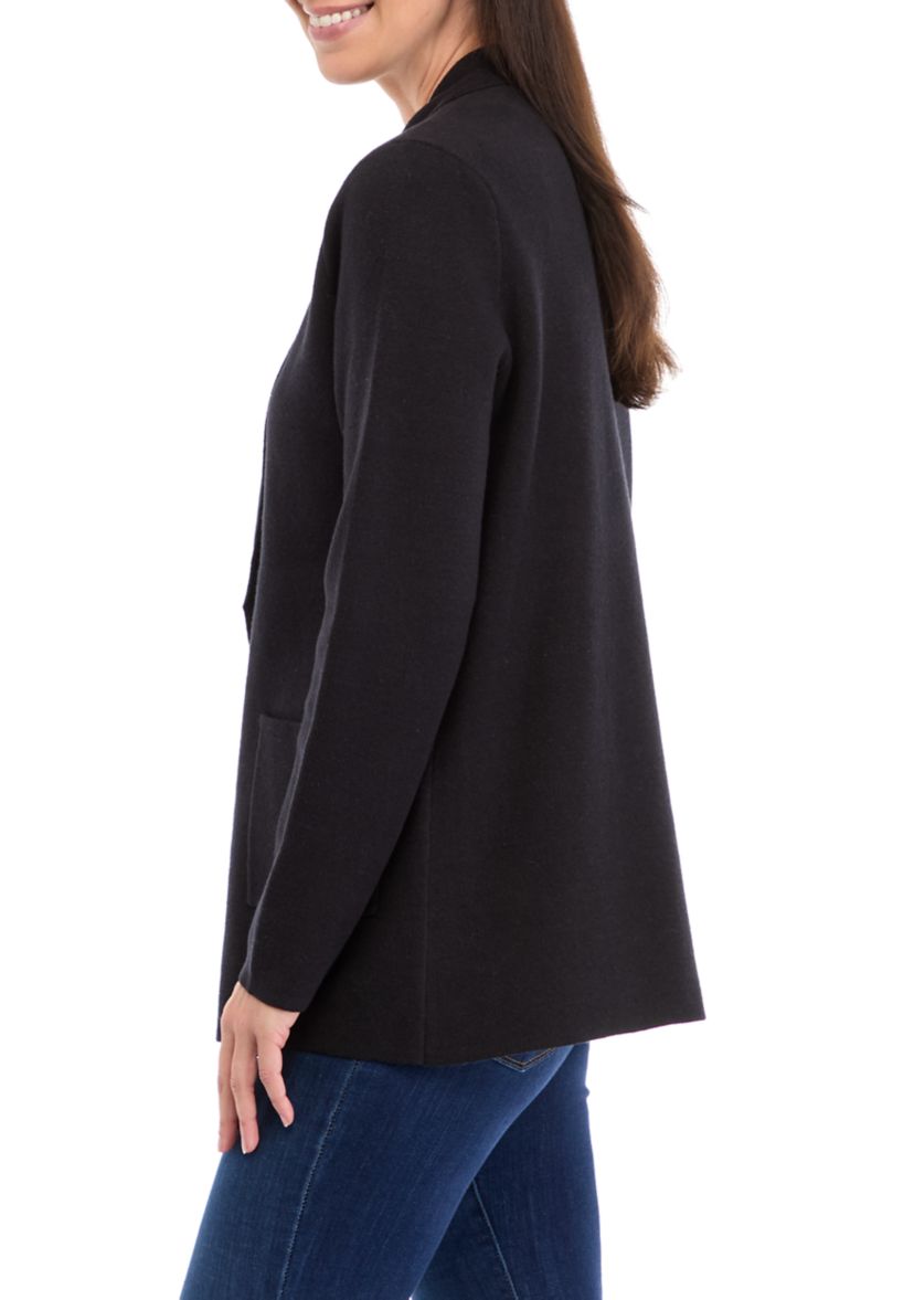 Womens Open Front Knit Blazer