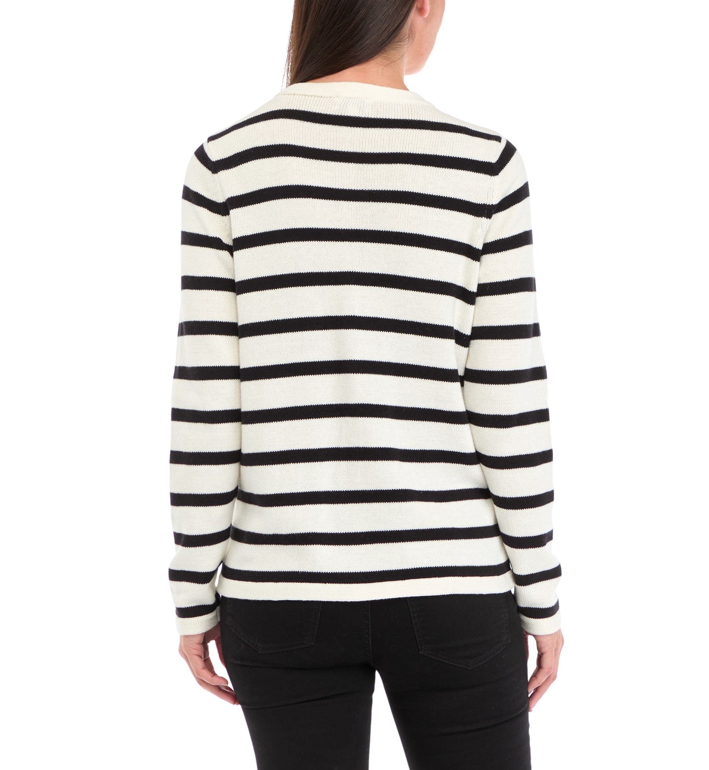 Womens Striped Button Front Cardigan