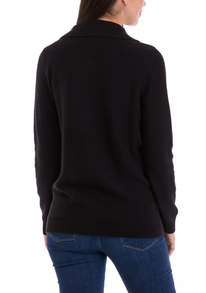 Womens 1/4 Zip Cable Knit Sweater