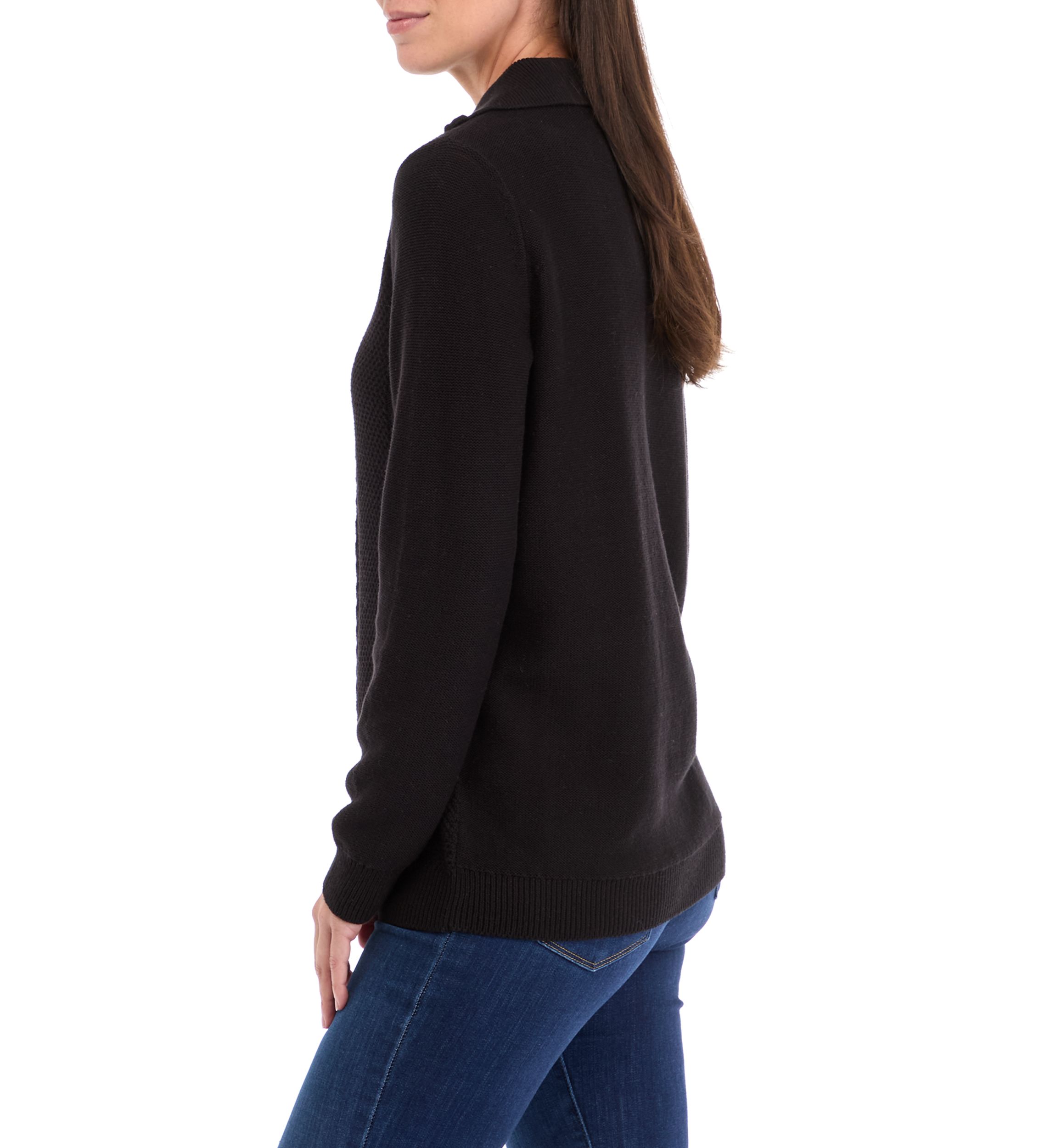 Womens 1/4 Zip Cable Knit Sweater