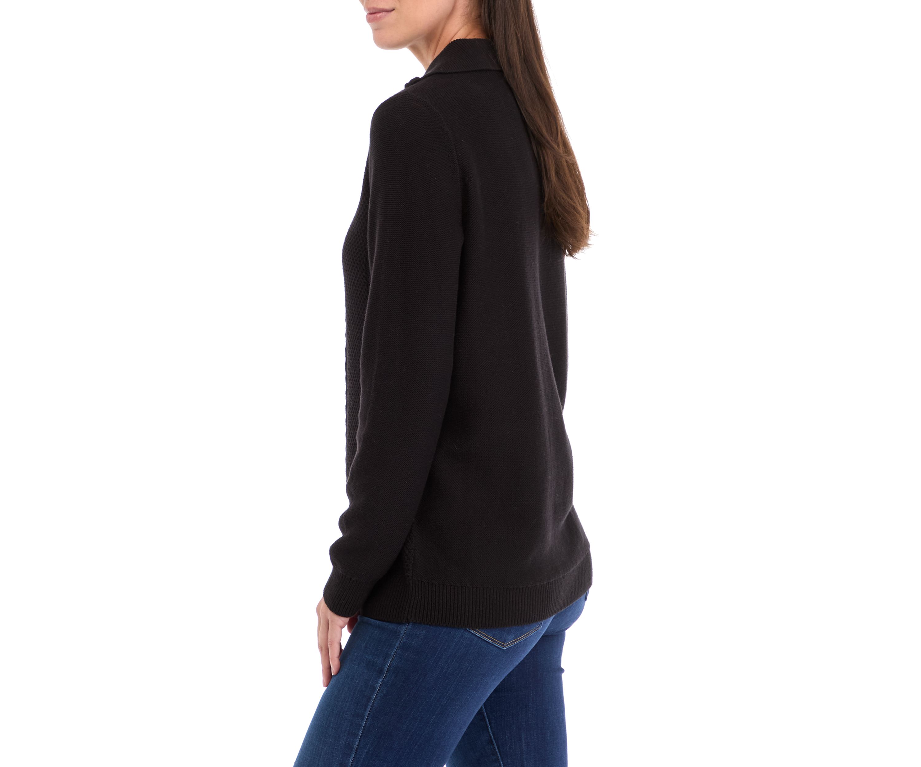 Womens 1/4 Zip Cable Knit Sweater