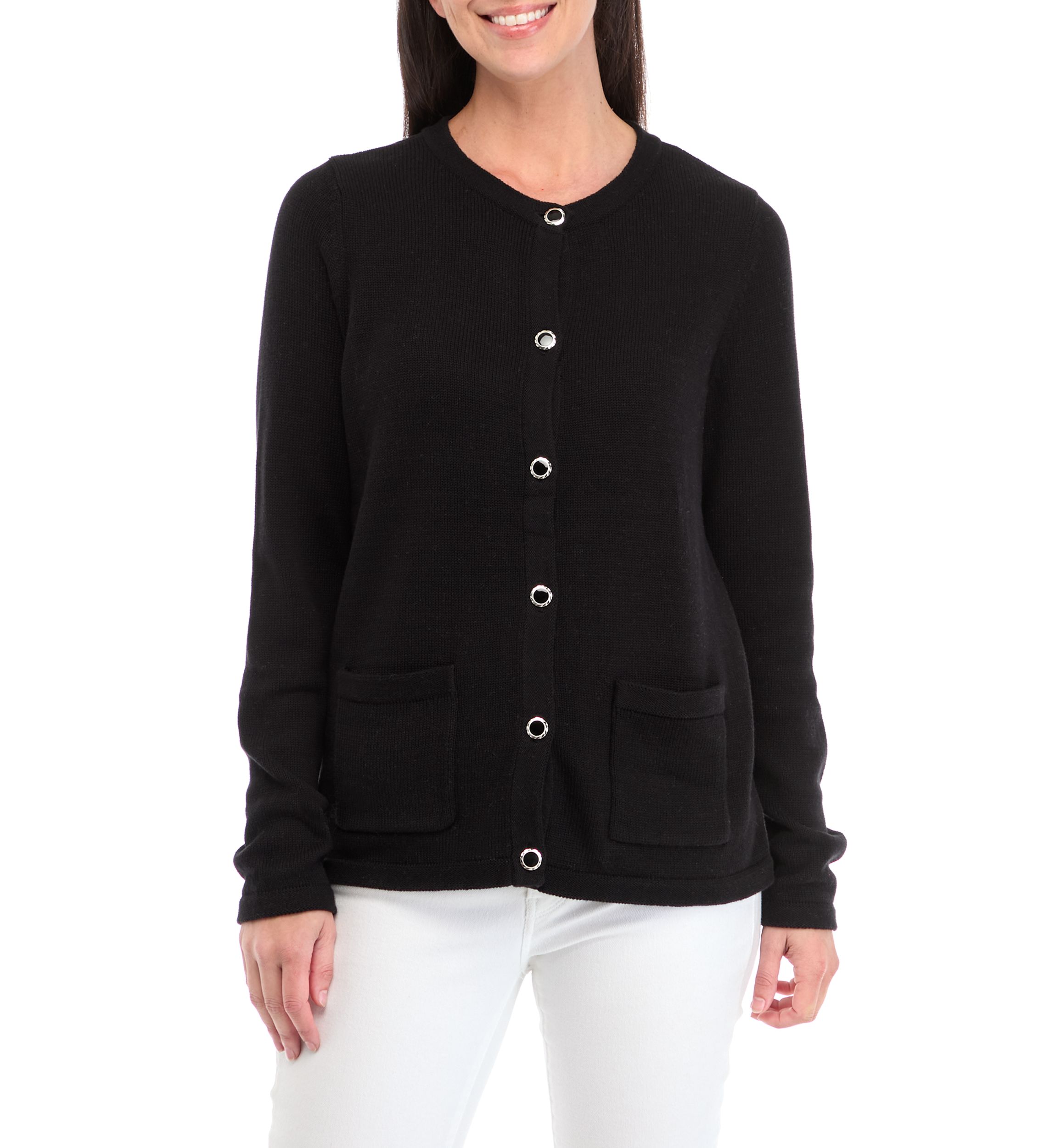 Womens Solid Knit Cardigan