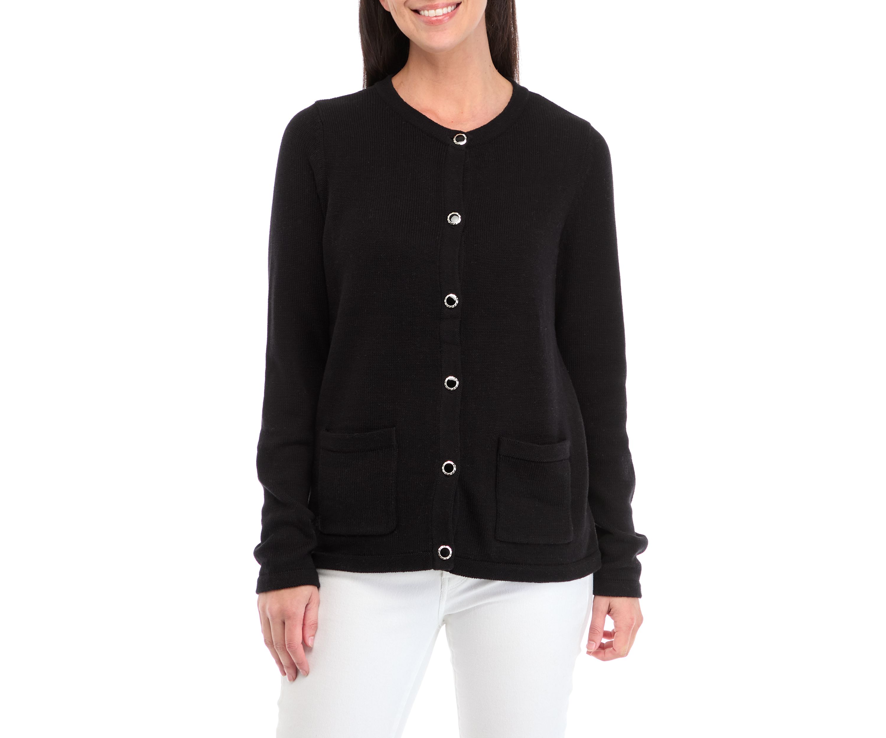 Womens Solid Knit Cardigan