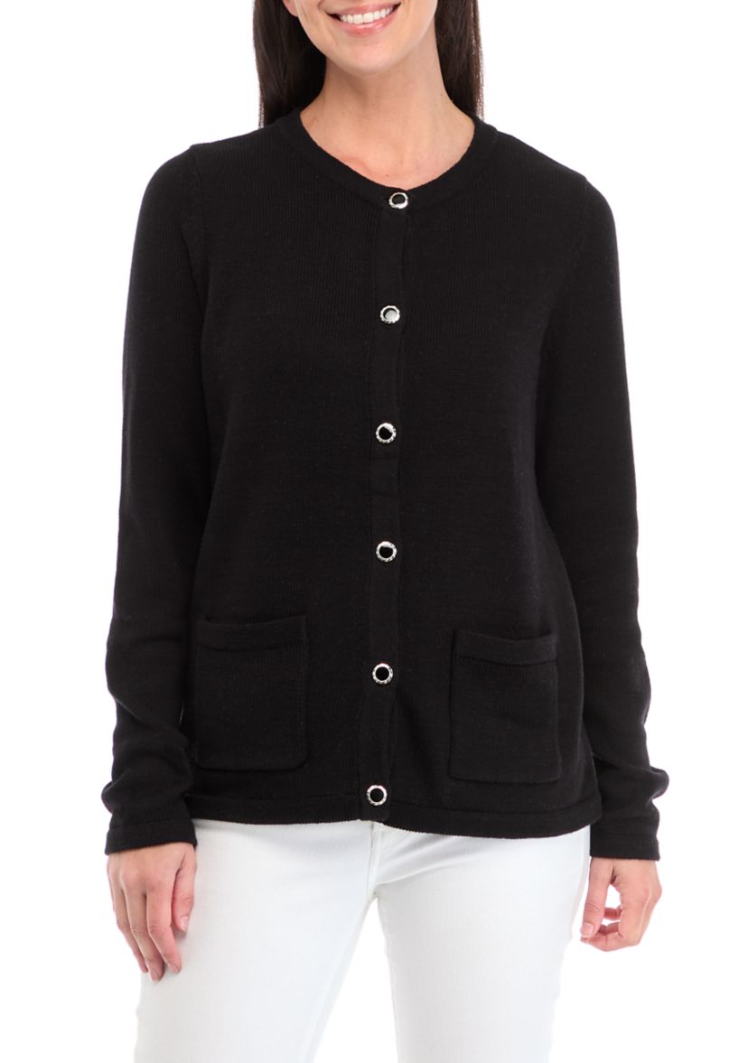 Womens Solid Knit Cardigan