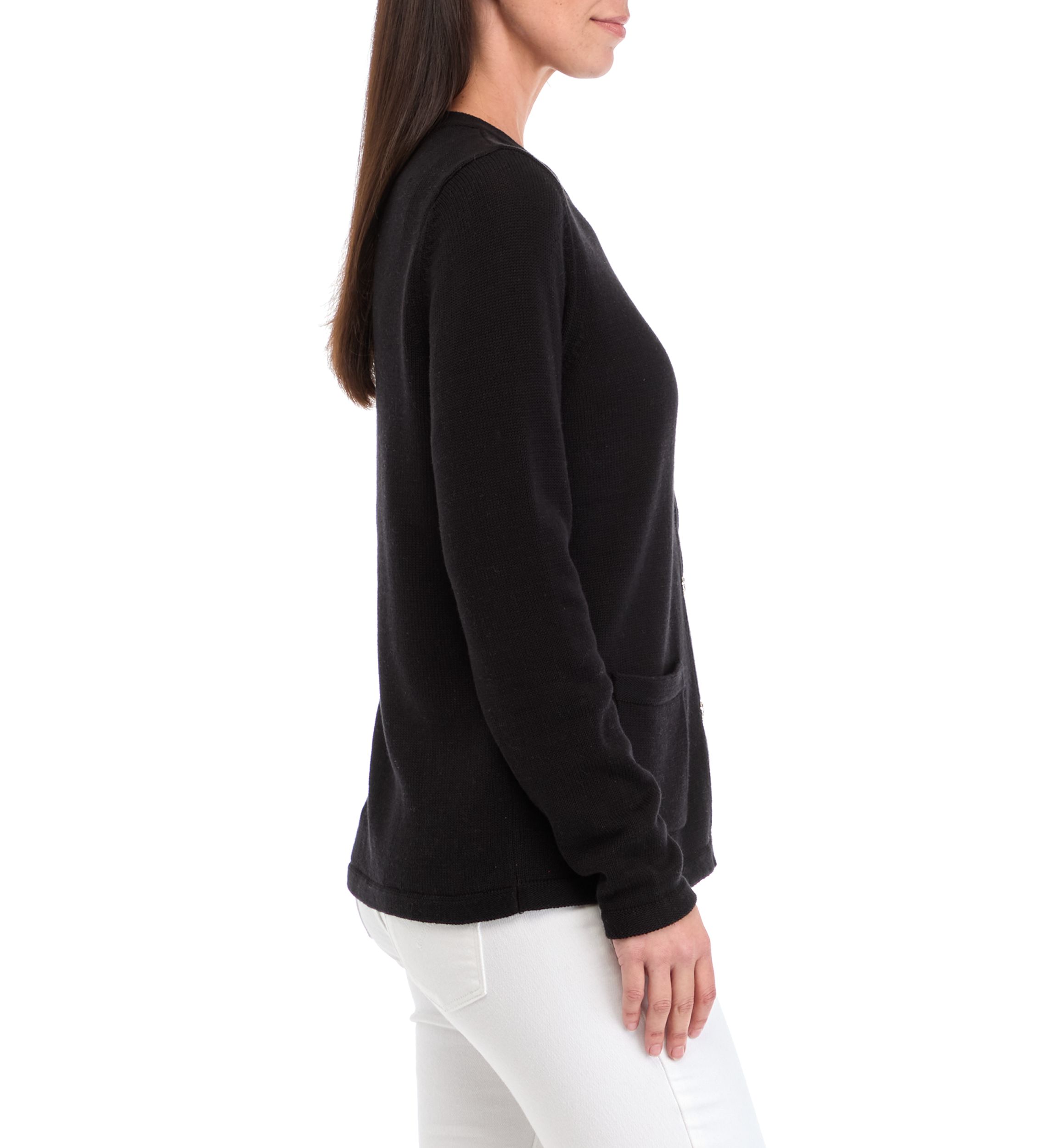 Womens Solid Knit Cardigan