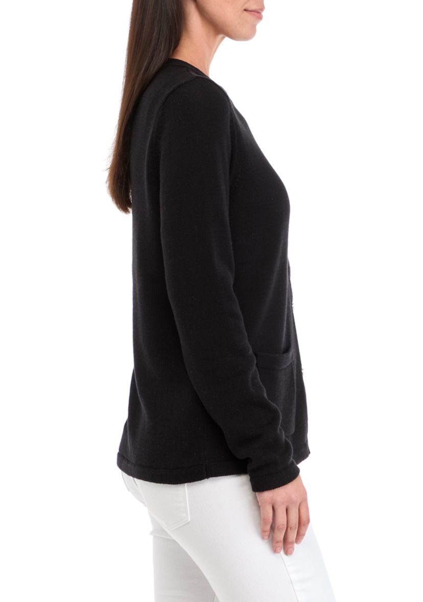 Womens Solid Knit Cardigan