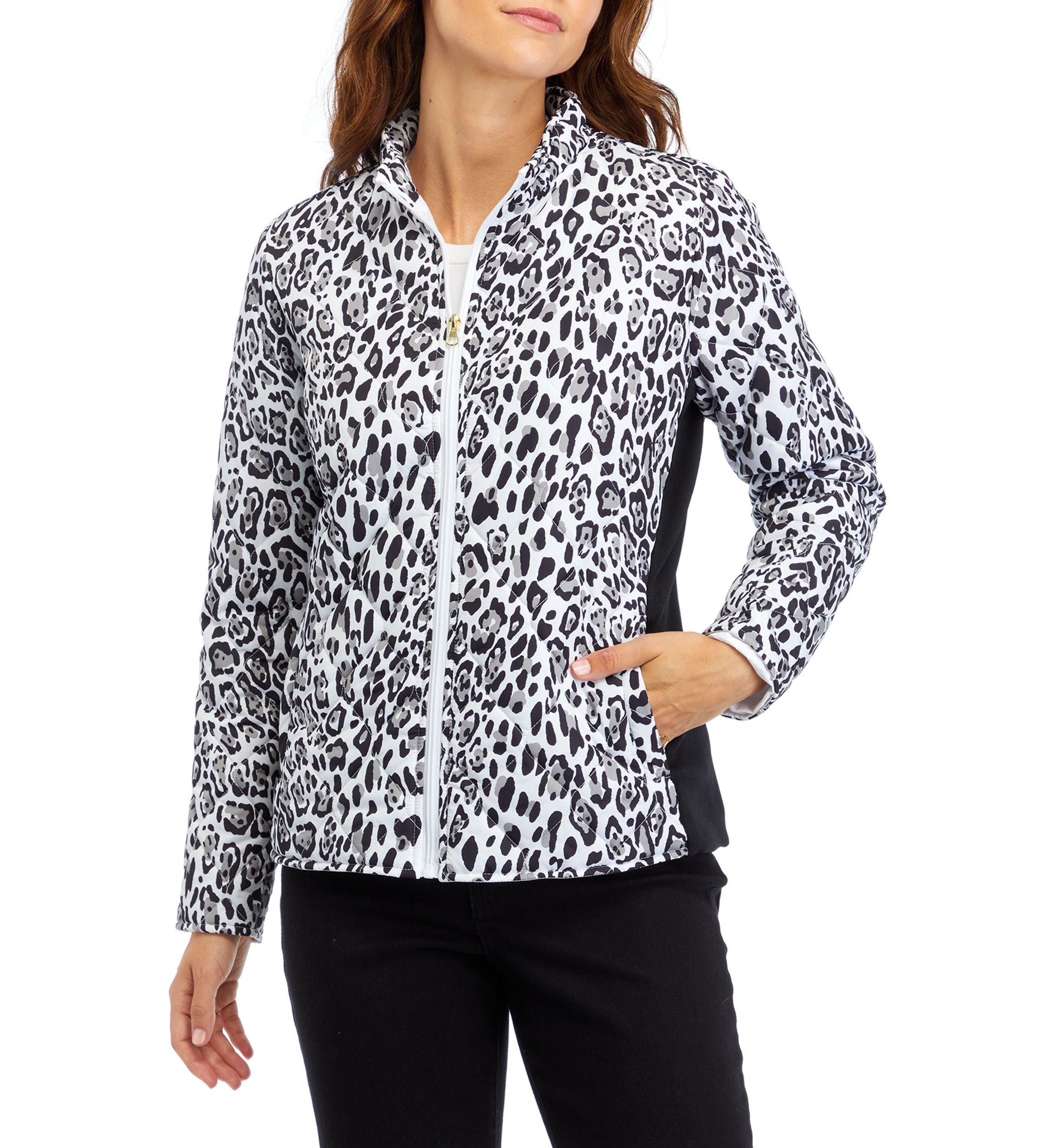 Womens Side Rib Printed Puff Jacket