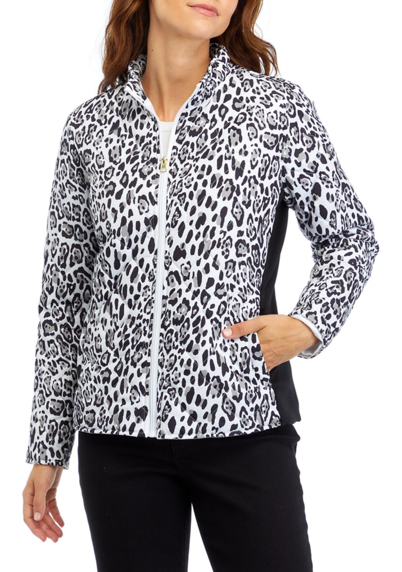 Womens Side Rib Printed Puff Jacket