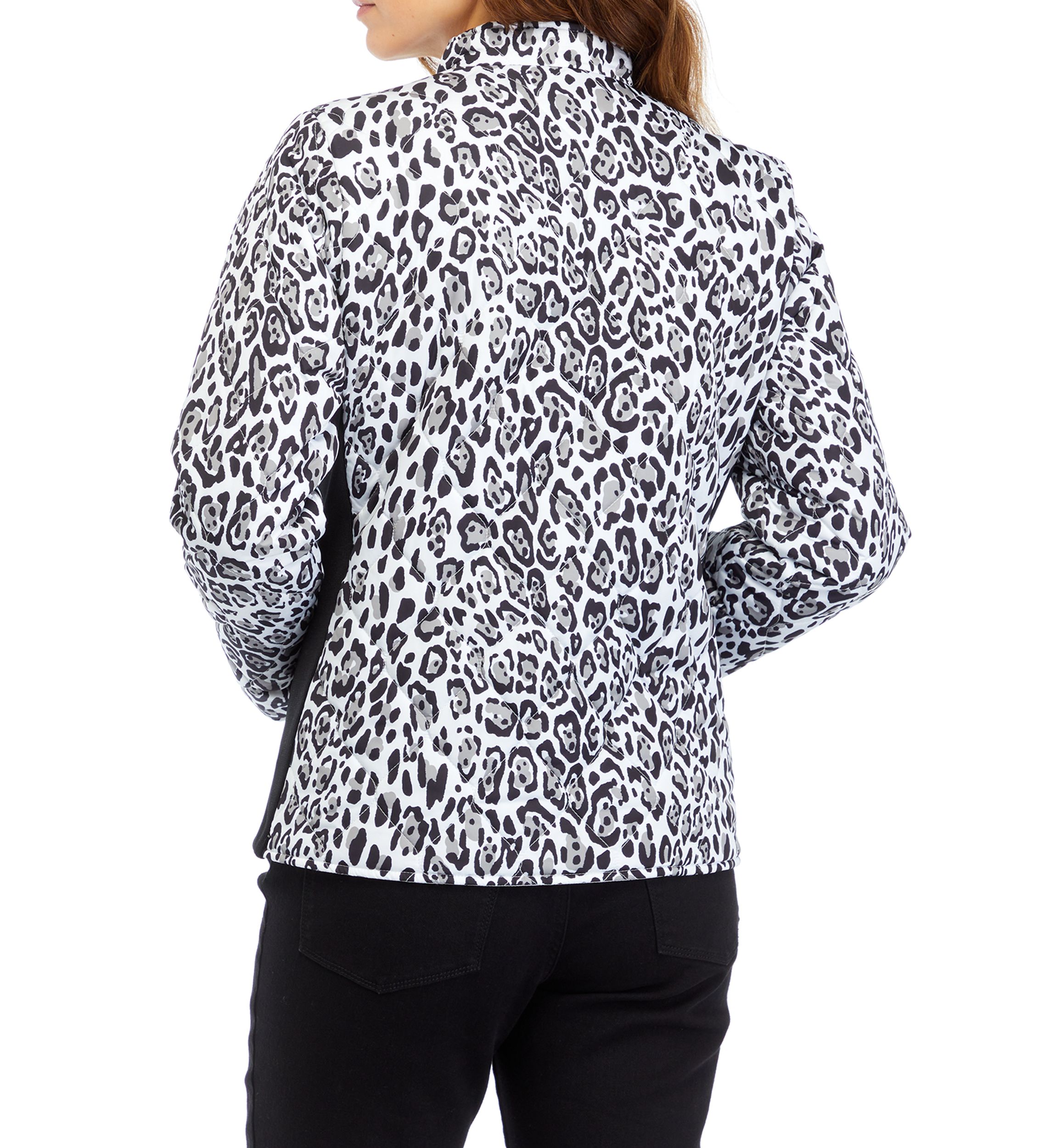 Womens Side Rib Printed Puff Jacket