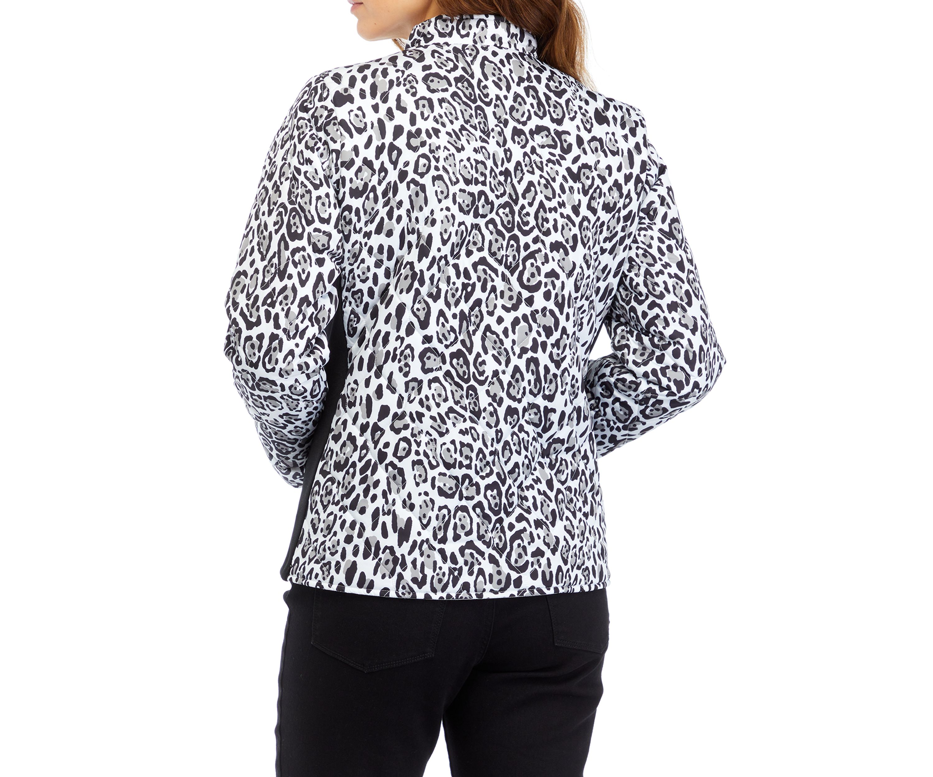 Womens Side Rib Printed Puff Jacket