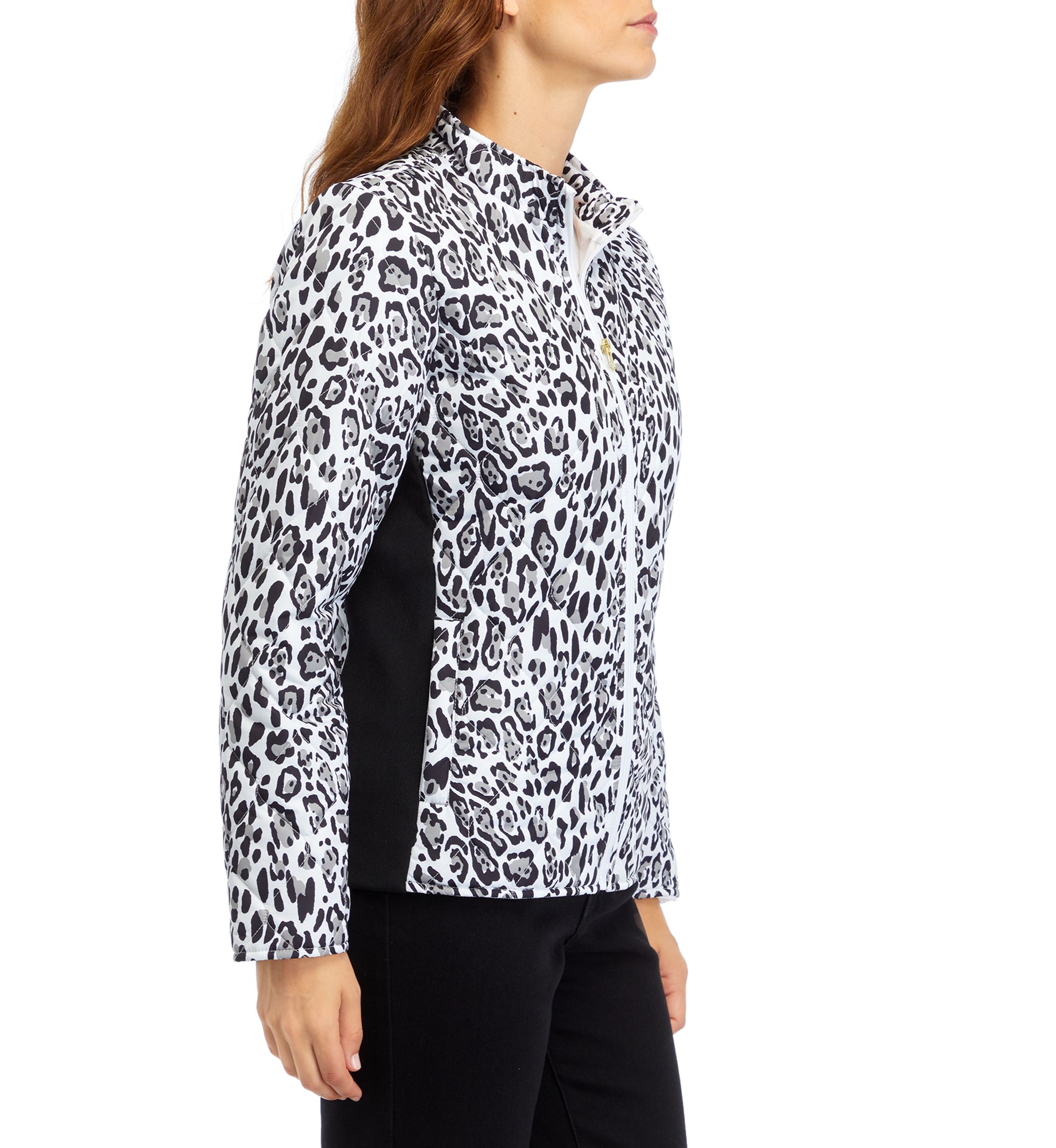Womens Side Rib Printed Puff Jacket