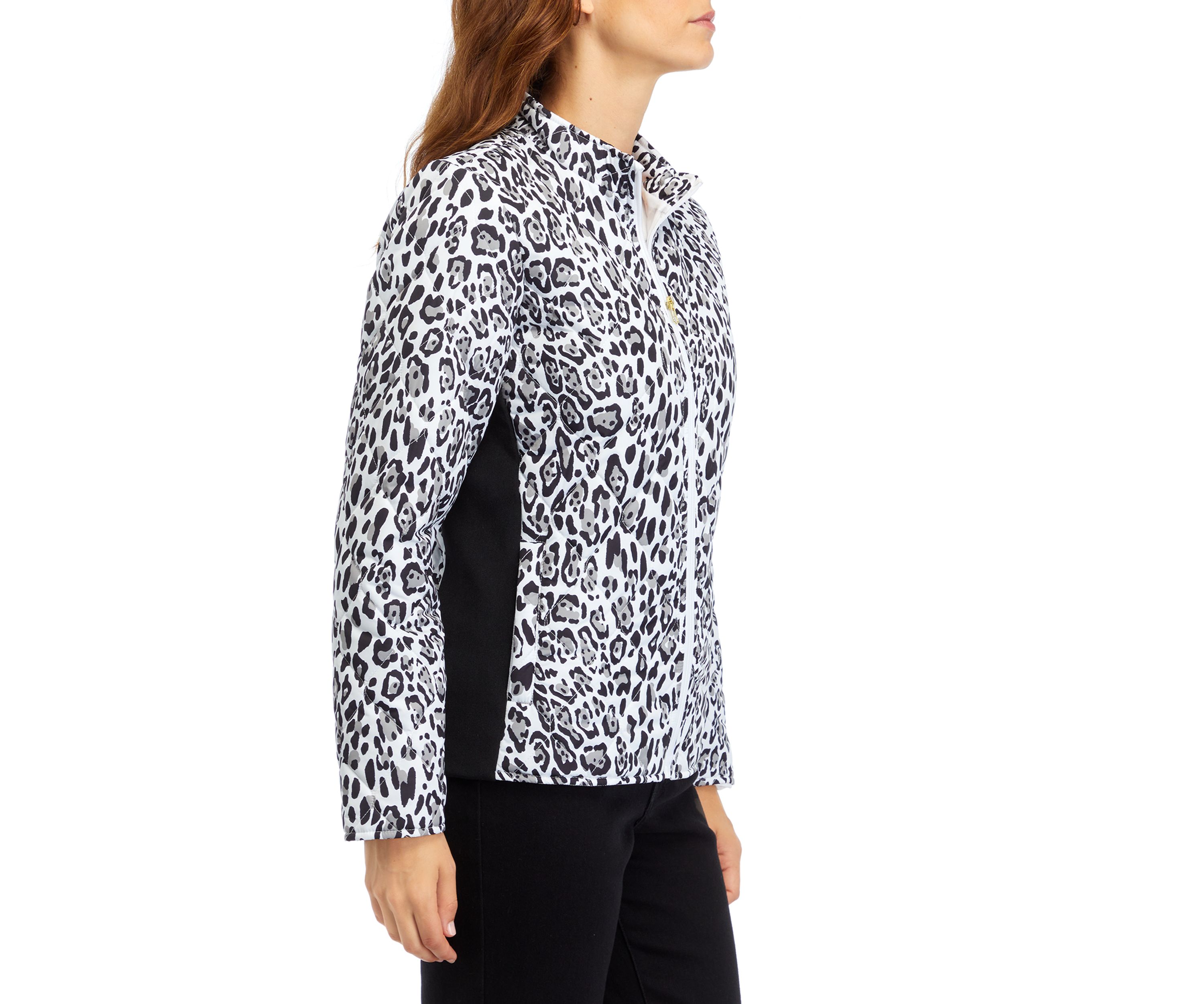 Womens Side Rib Printed Puff Jacket