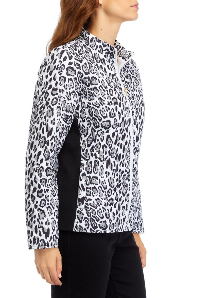 Womens Side Rib Printed Puff Jacket