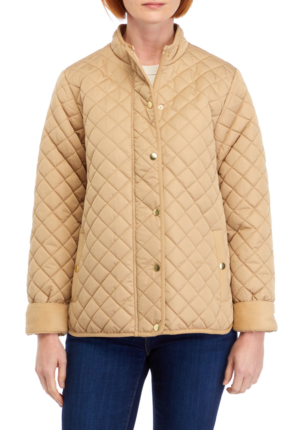 Womens Snap Front Quilted Jacket 