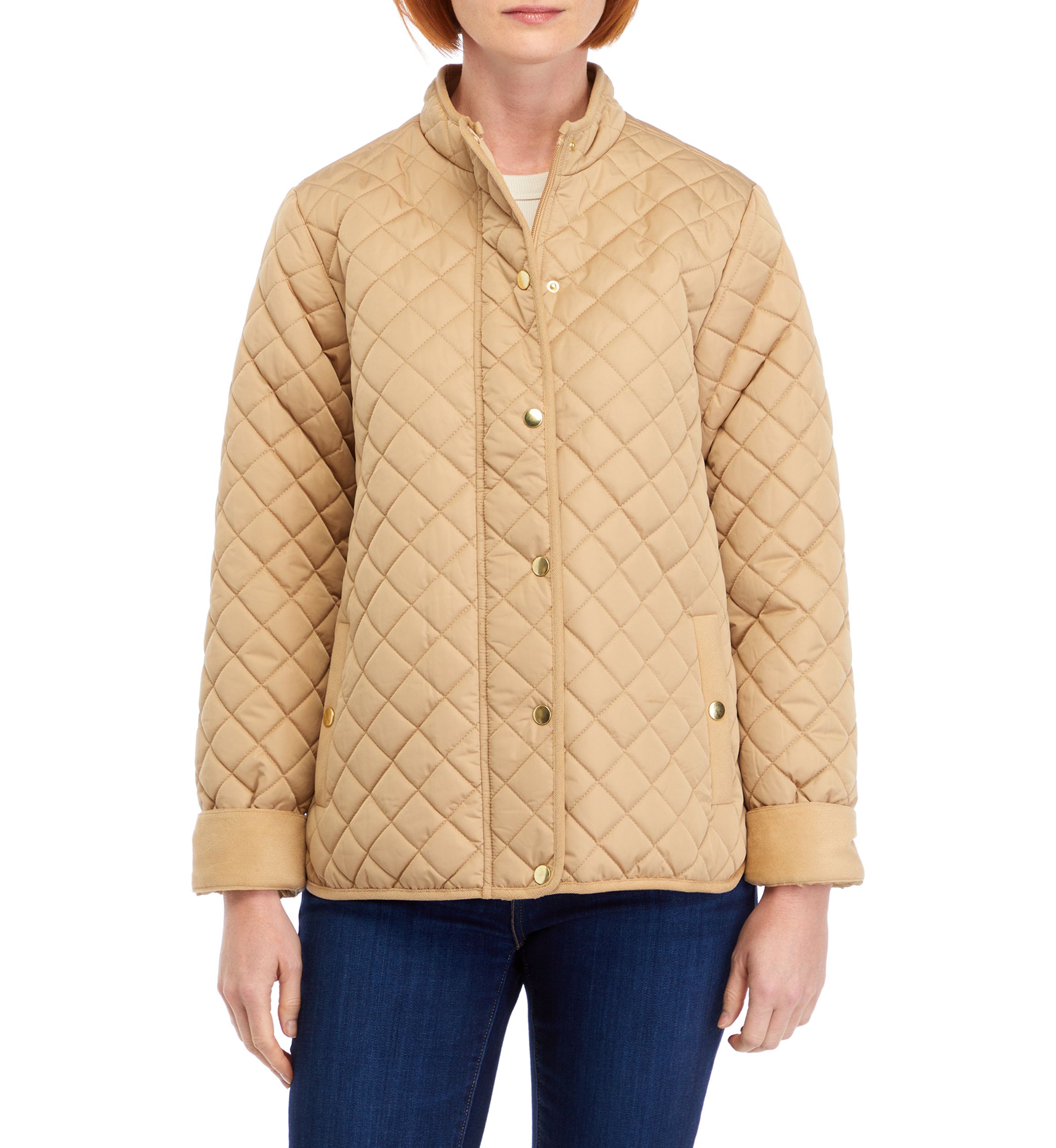 Womens Snap Front Quilted Jacket 