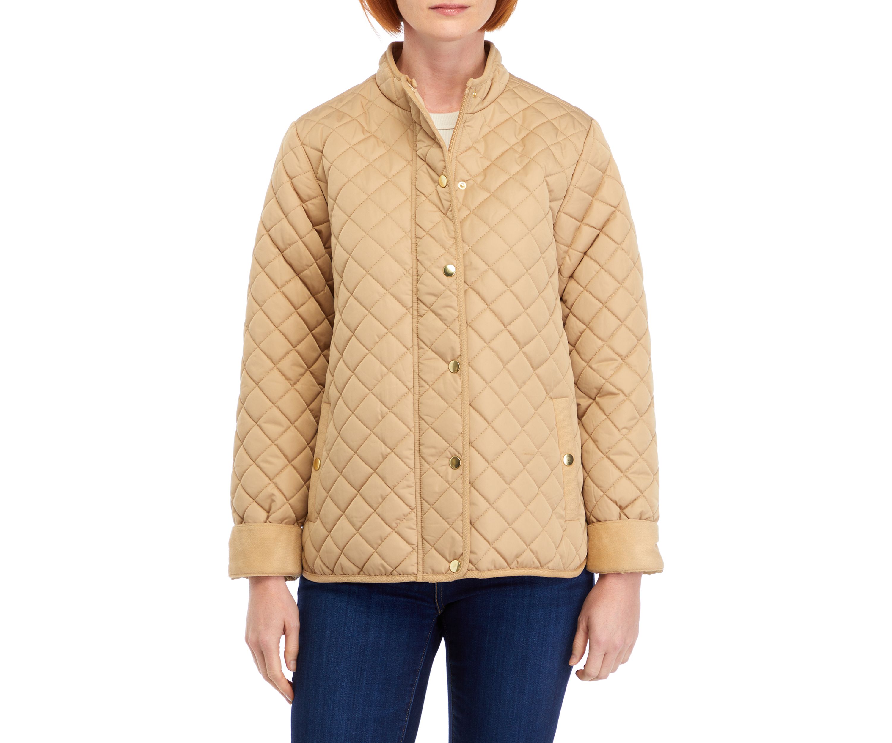 Womens Snap Front Quilted Jacket 
