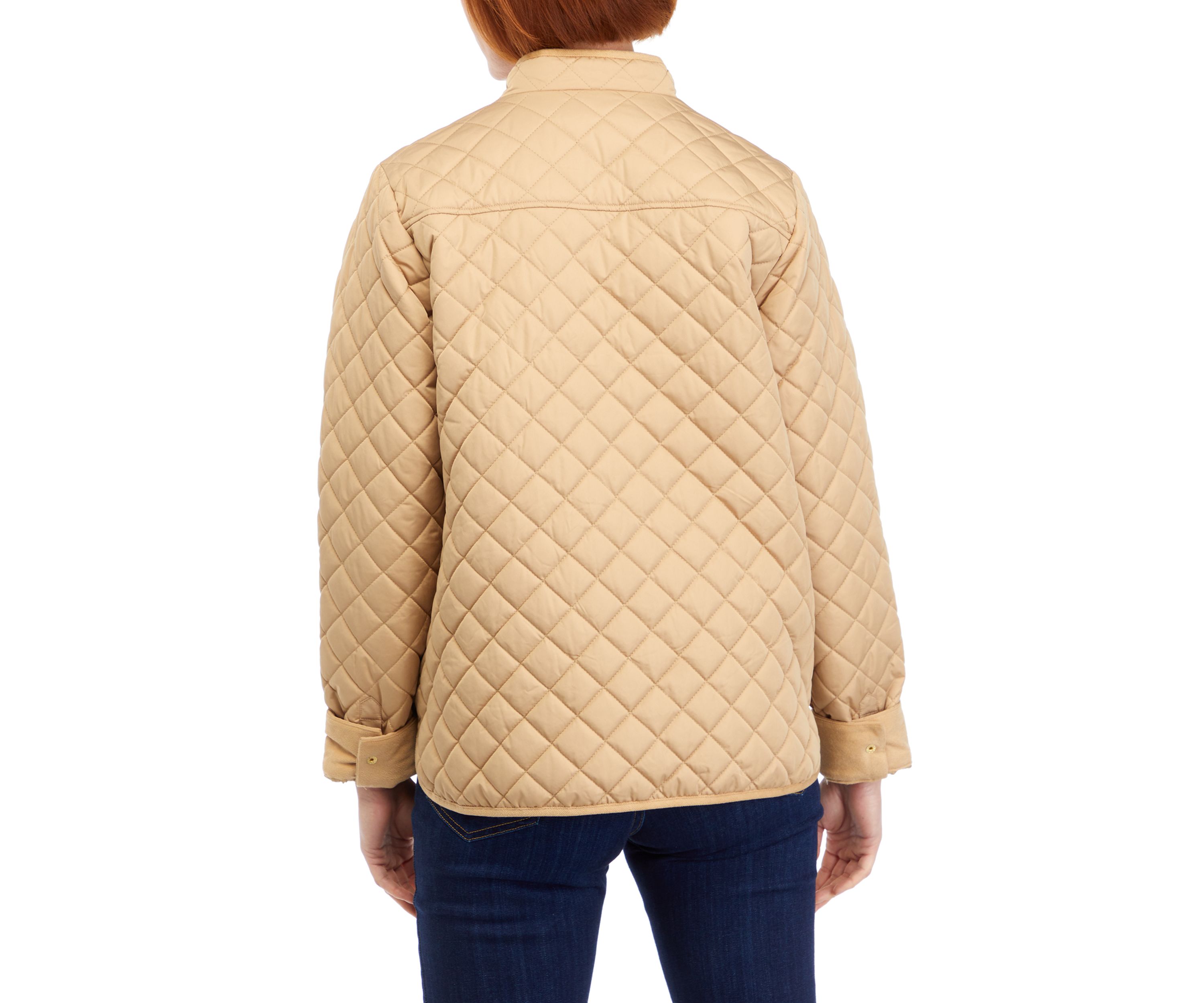 Womens Snap Front Quilted Jacket 
