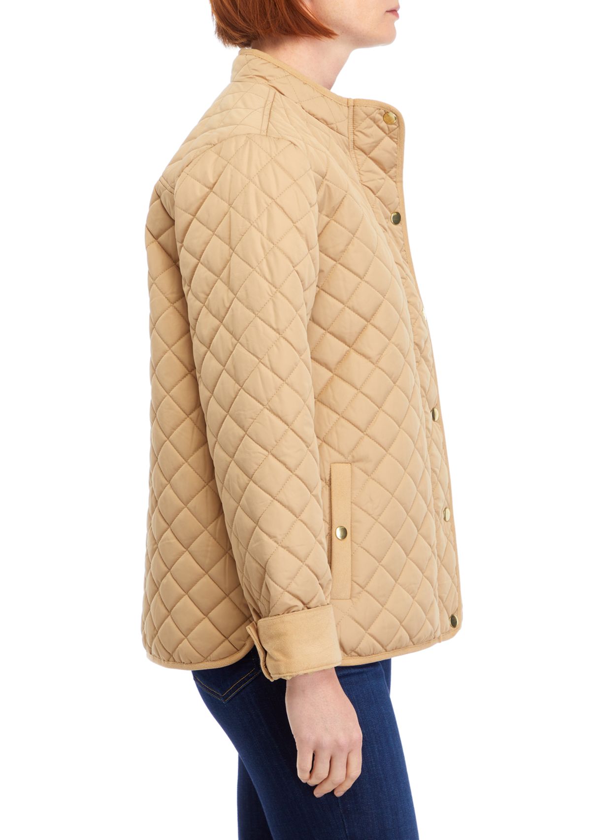 Womens Snap Front Quilted Jacket 