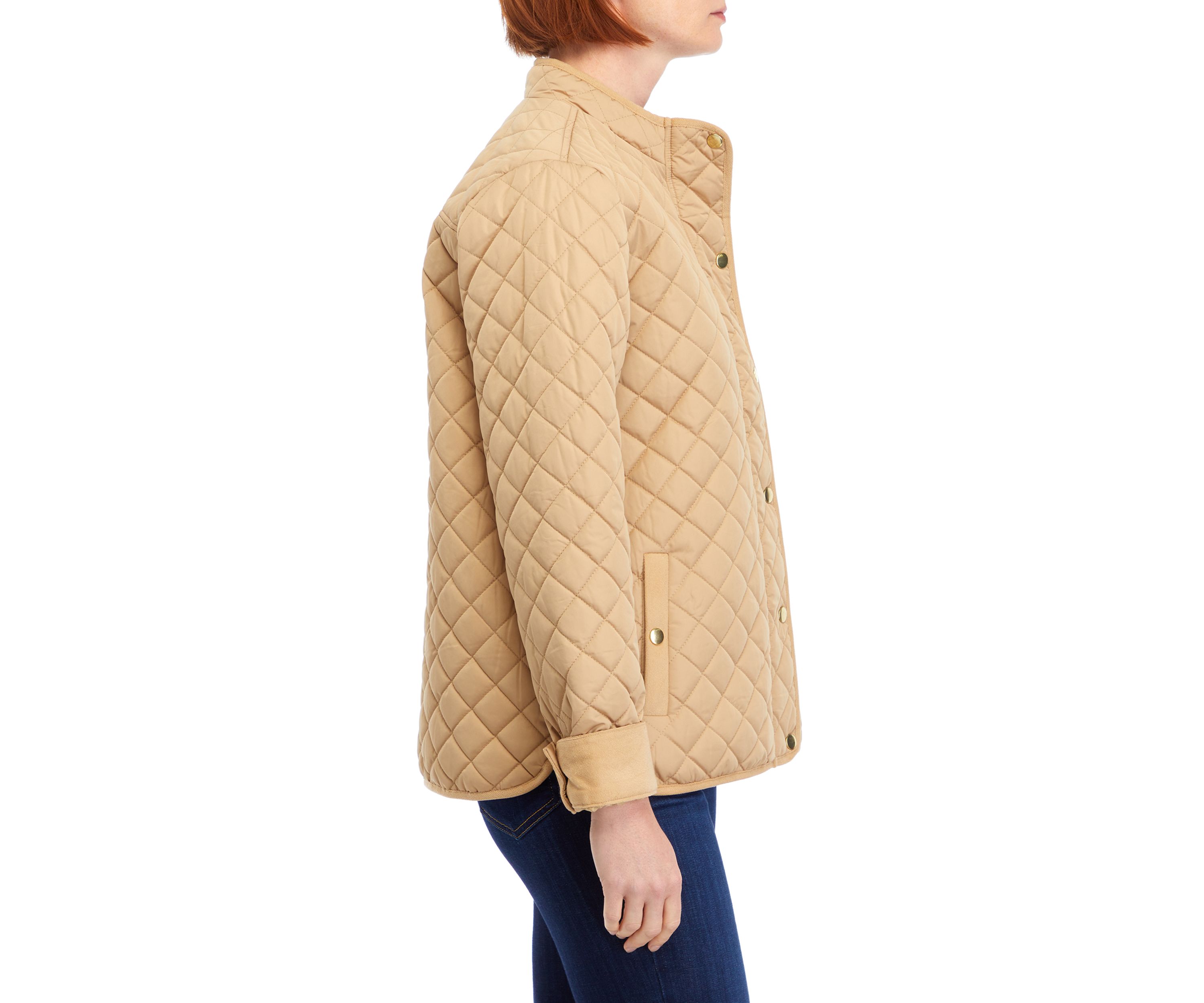 Womens Snap Front Quilted Jacket 