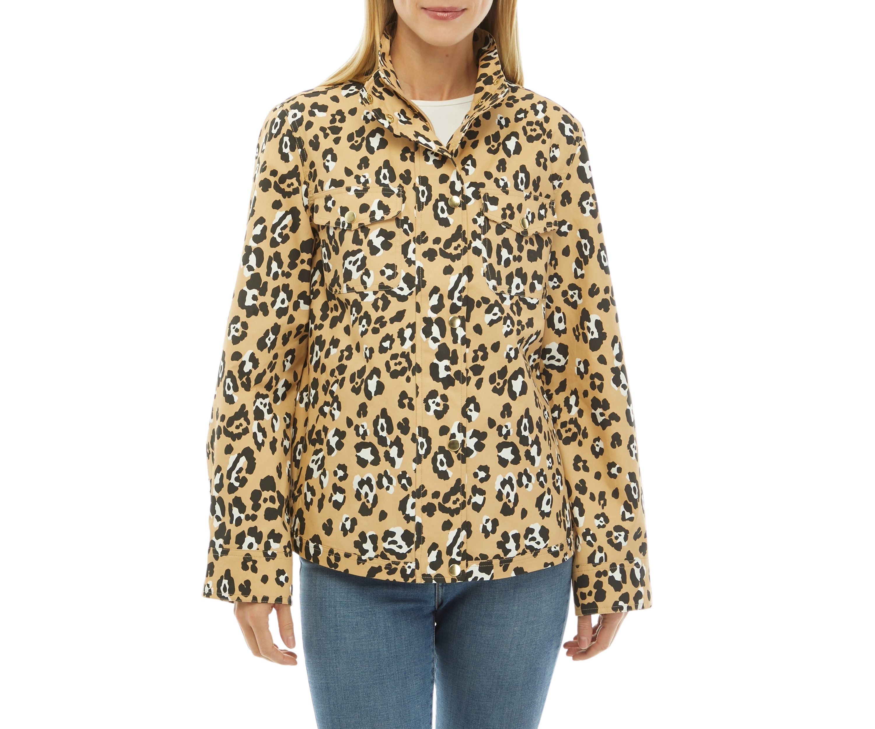 Womens Cropped Printed Anorak Jacket 