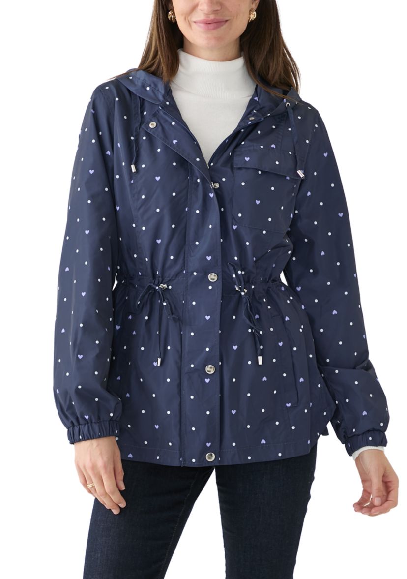 Womens Long Sleeve Hooded Printed Anorak Jacket 