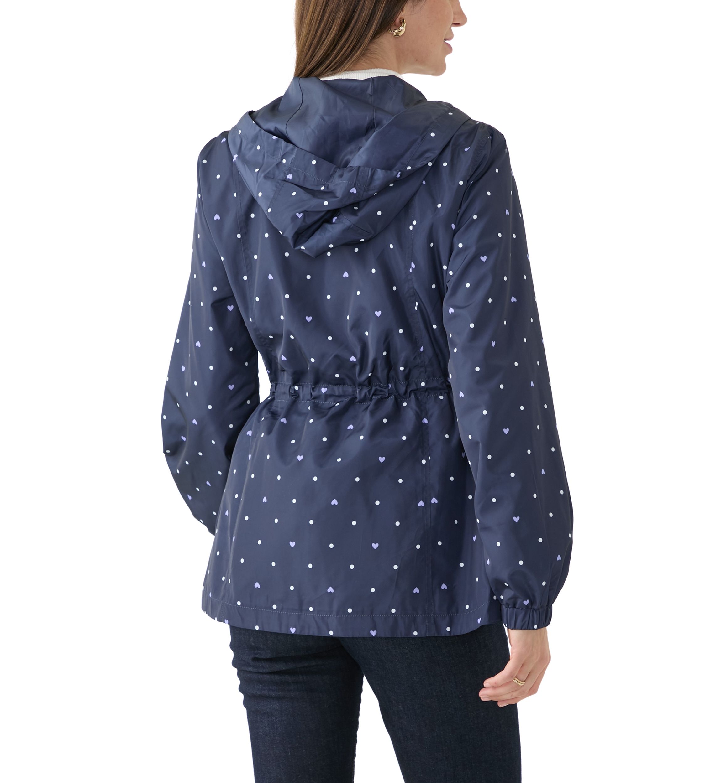 Womens Long Sleeve Hooded Printed Anorak Jacket 