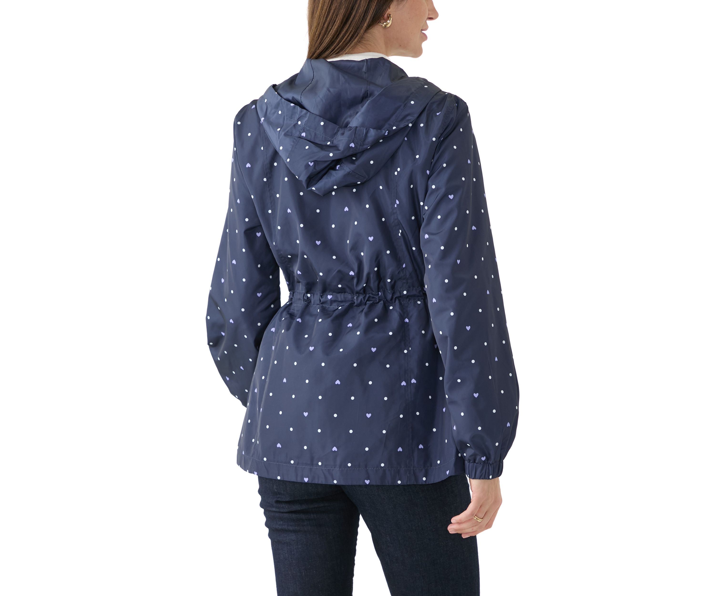 Womens Long Sleeve Hooded Printed Anorak Jacket 