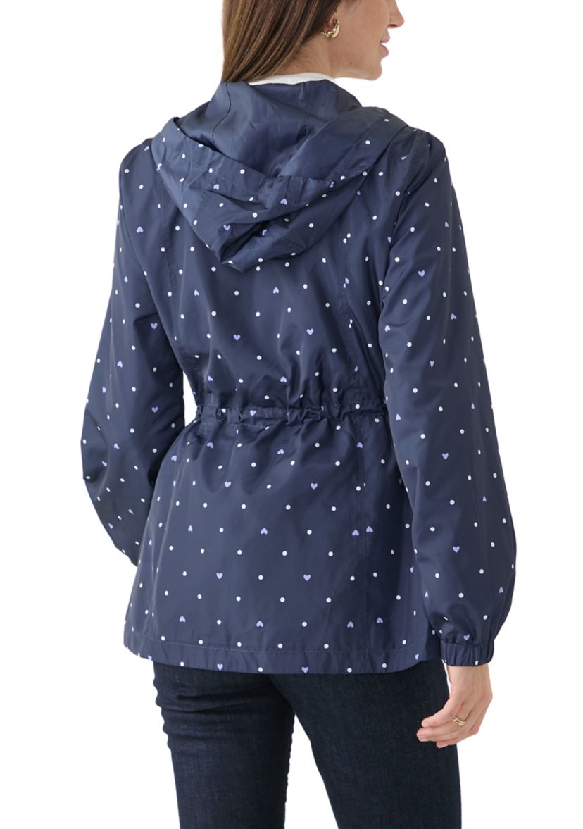 Womens Long Sleeve Hooded Printed Anorak Jacket 