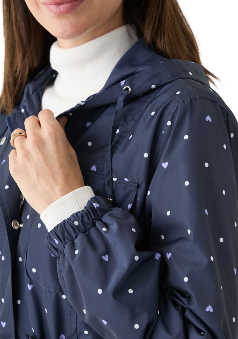 Womens Long Sleeve Hooded Printed Anorak Jacket 