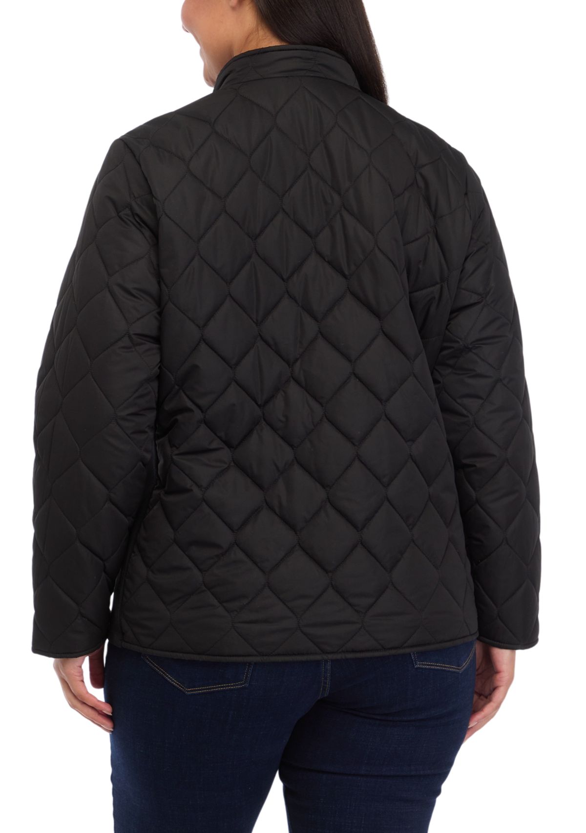 Plus Size Side Rib Puffer Jacket 