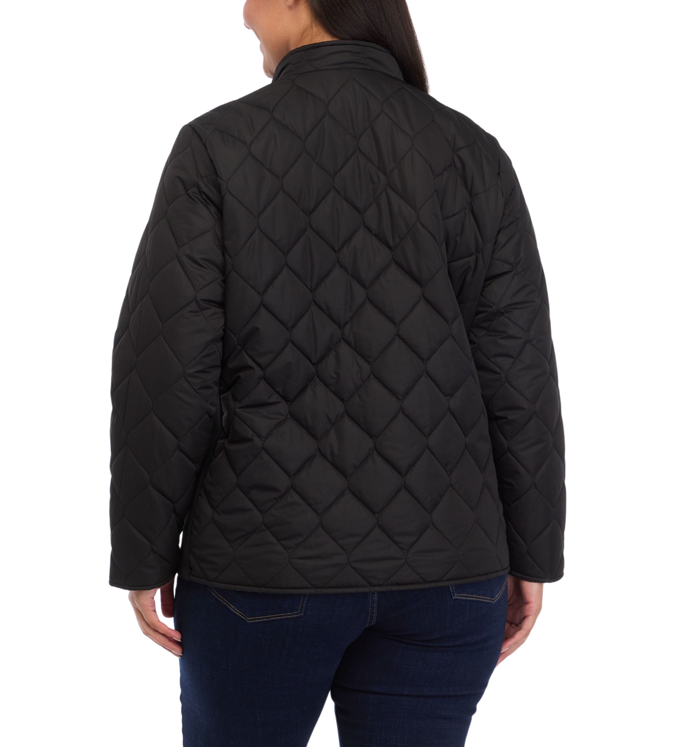 Plus Size Side Rib Puffer Jacket 