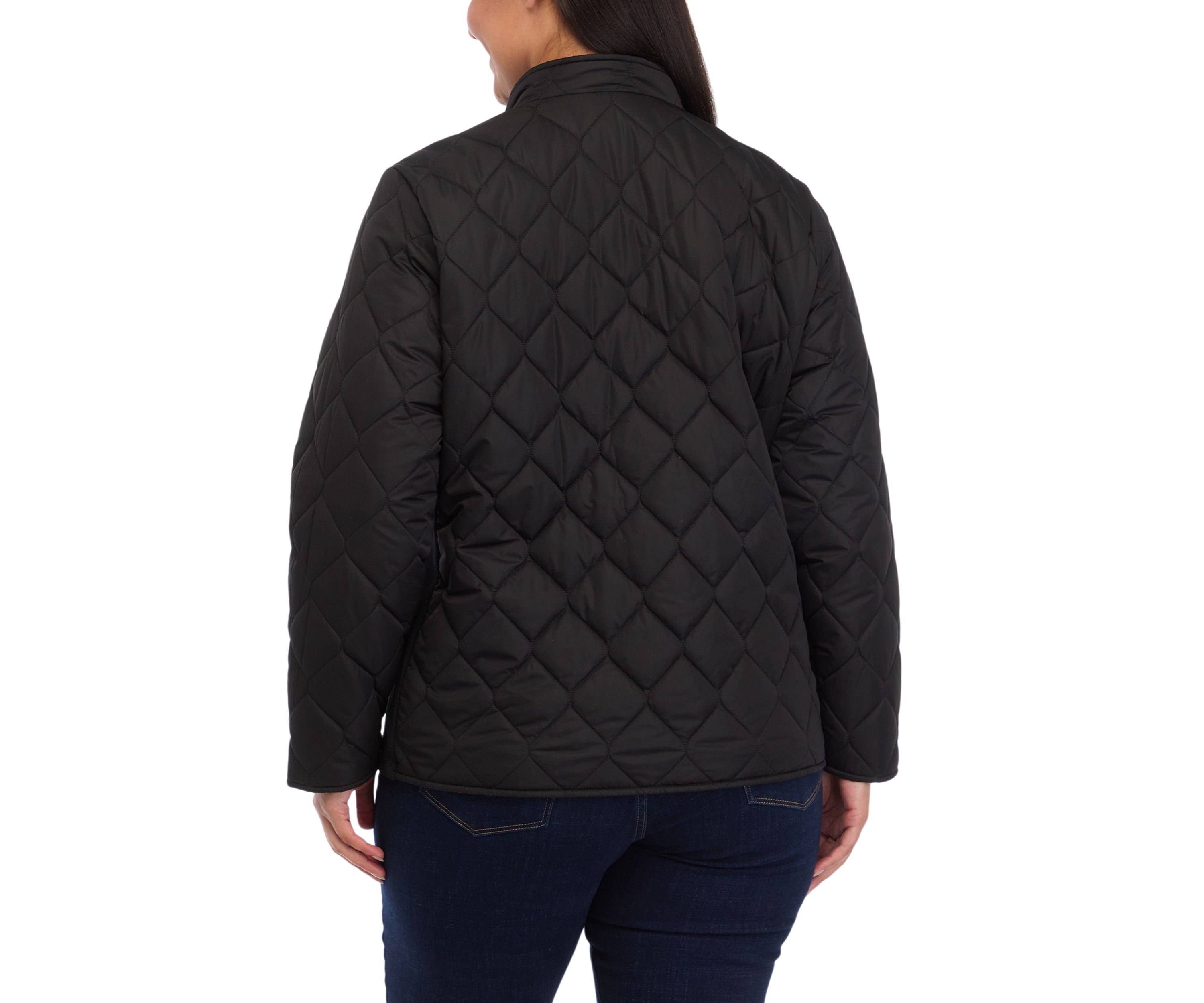 Plus Size Side Rib Puffer Jacket 