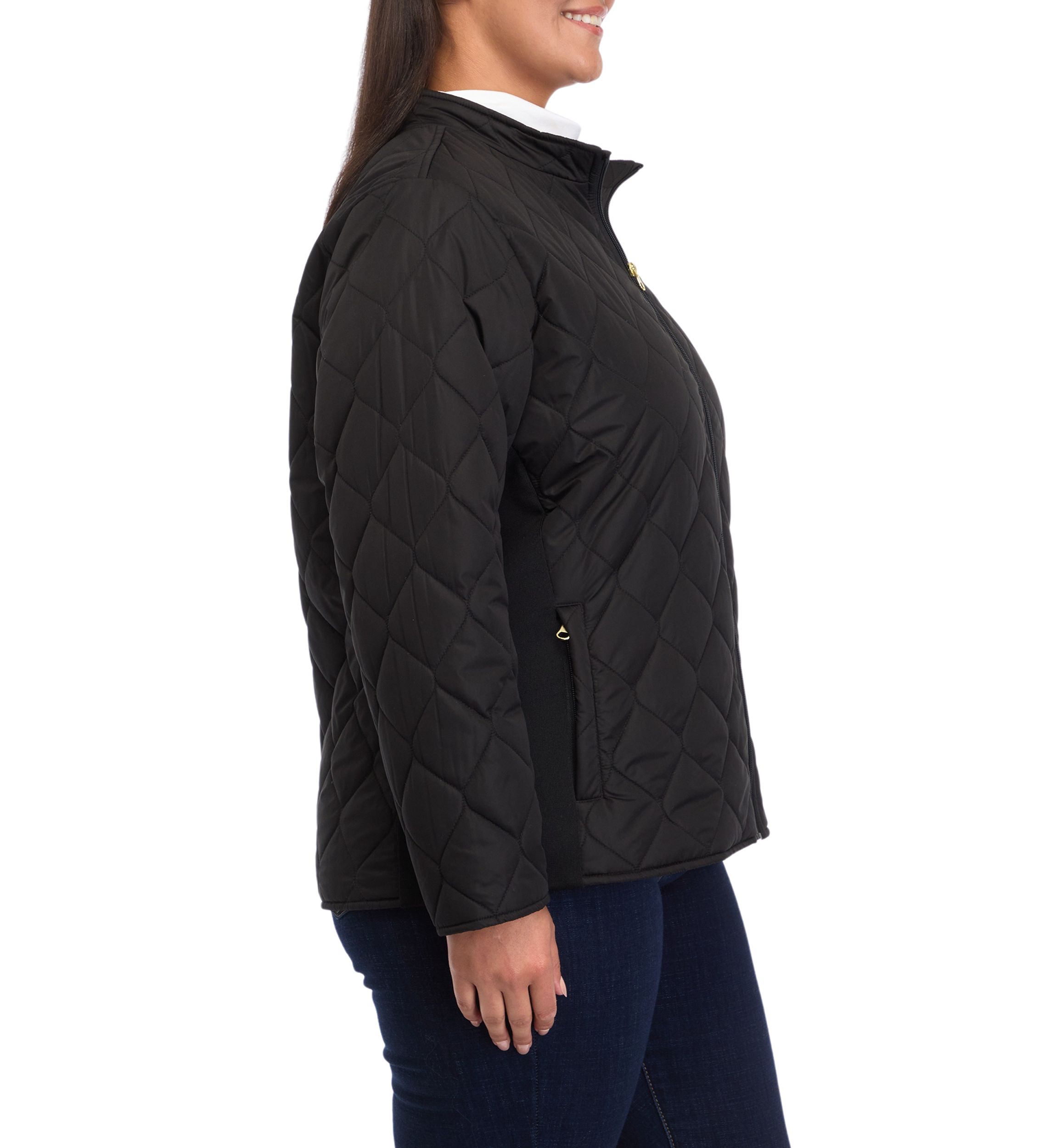 Plus Size Side Rib Puffer Jacket 