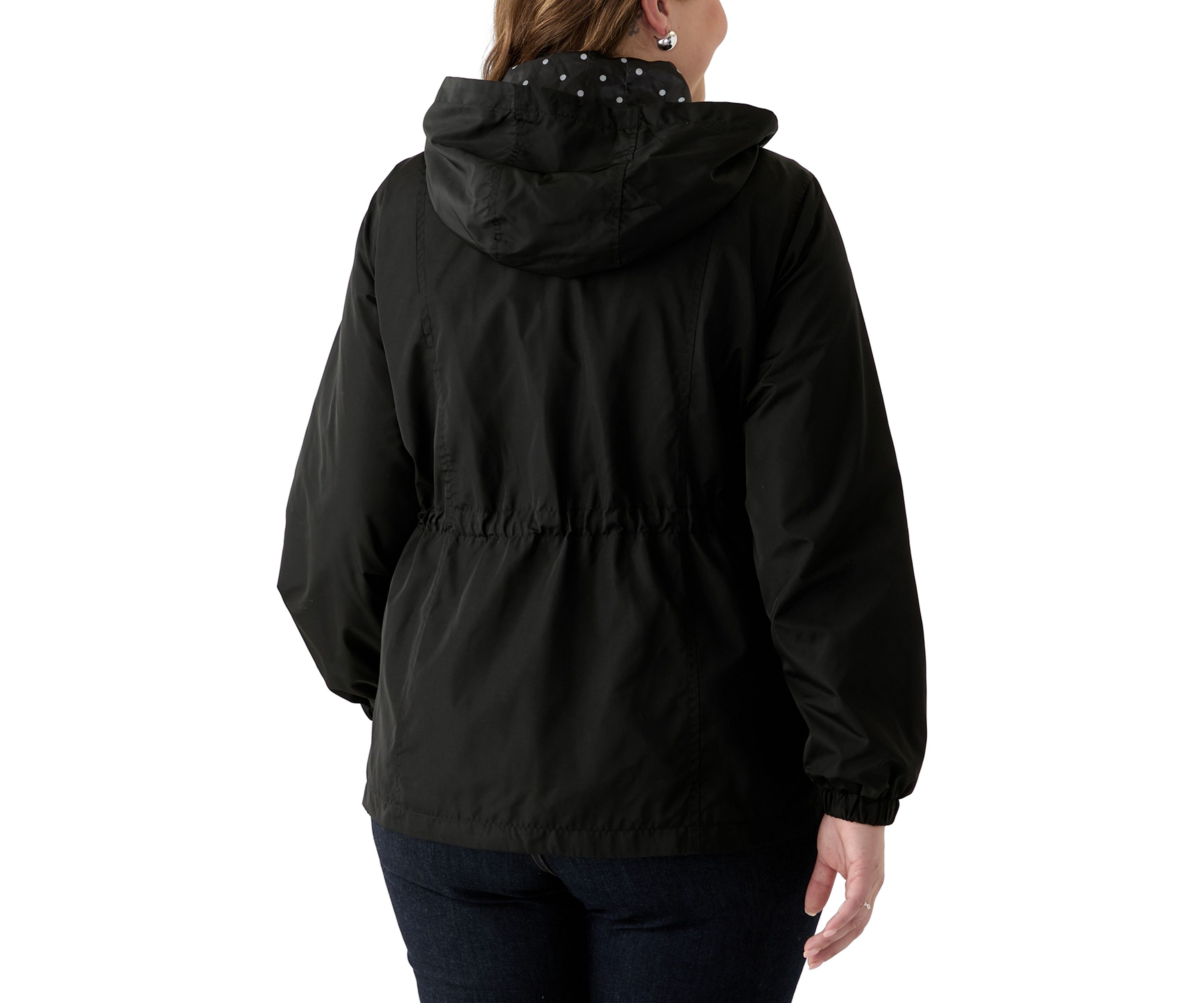Plus Size Long Sleeve Hooded Anorak Jacket