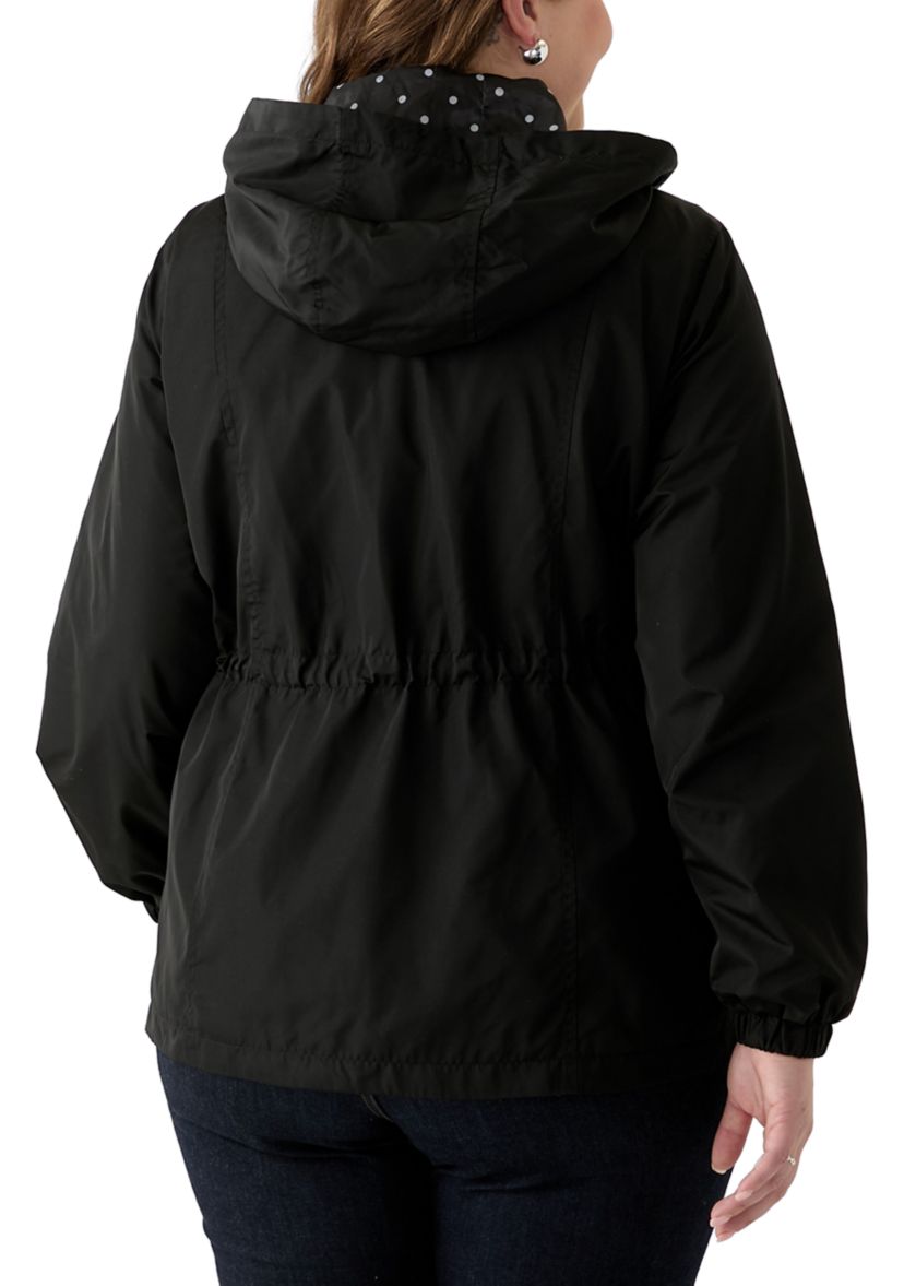 Plus Size Long Sleeve Hooded Anorak Jacket