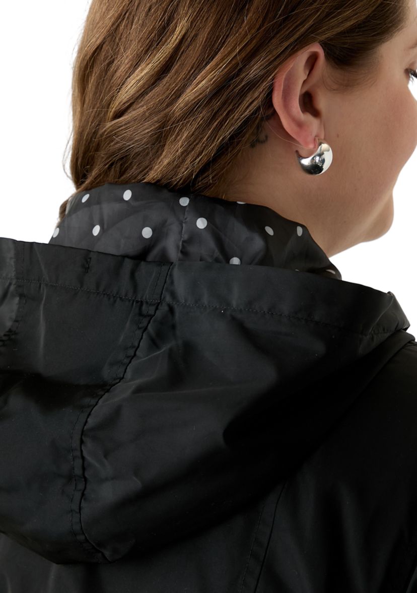 Plus Size Long Sleeve Hooded Anorak Jacket