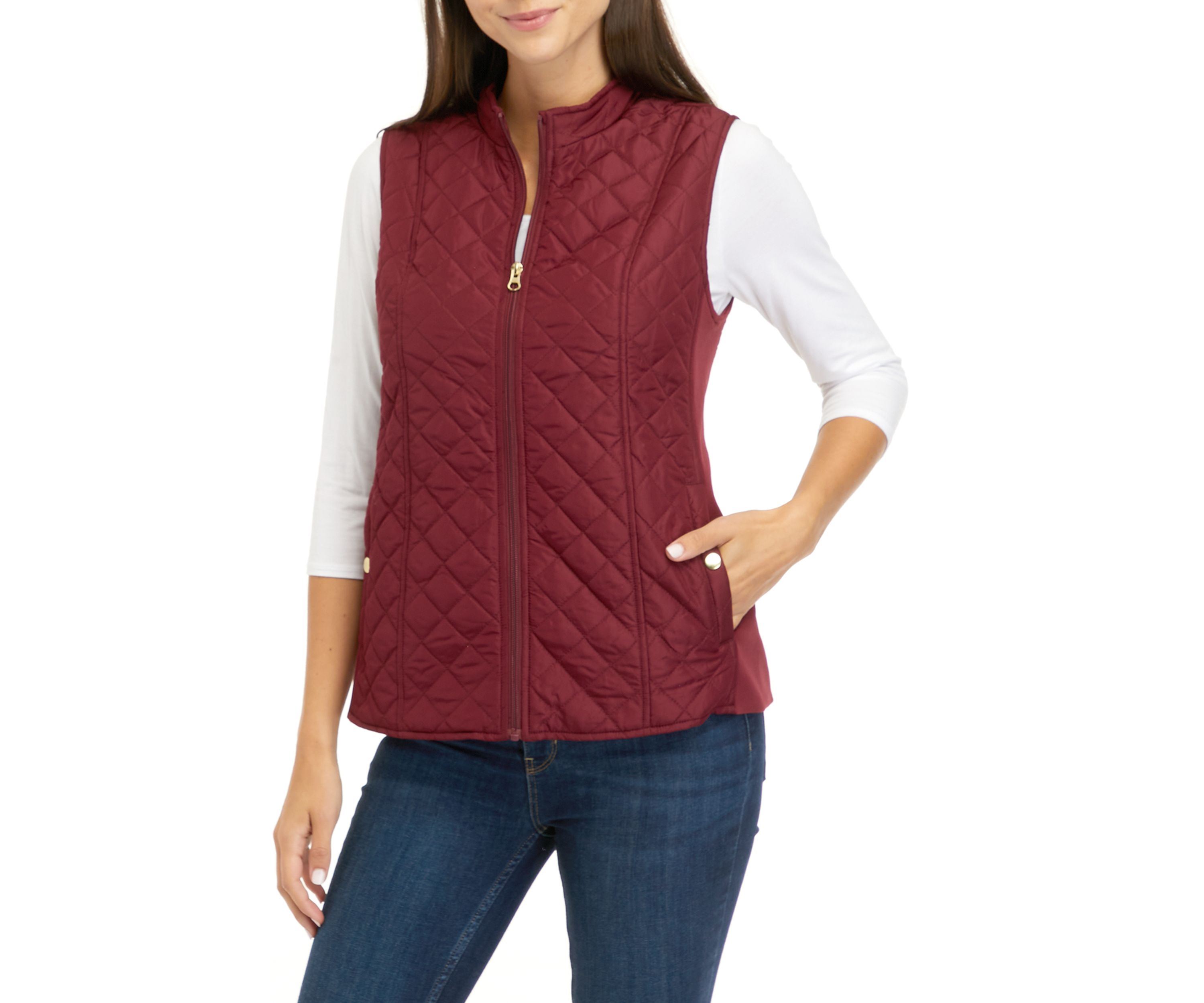 Womens Quilted Rib Vest