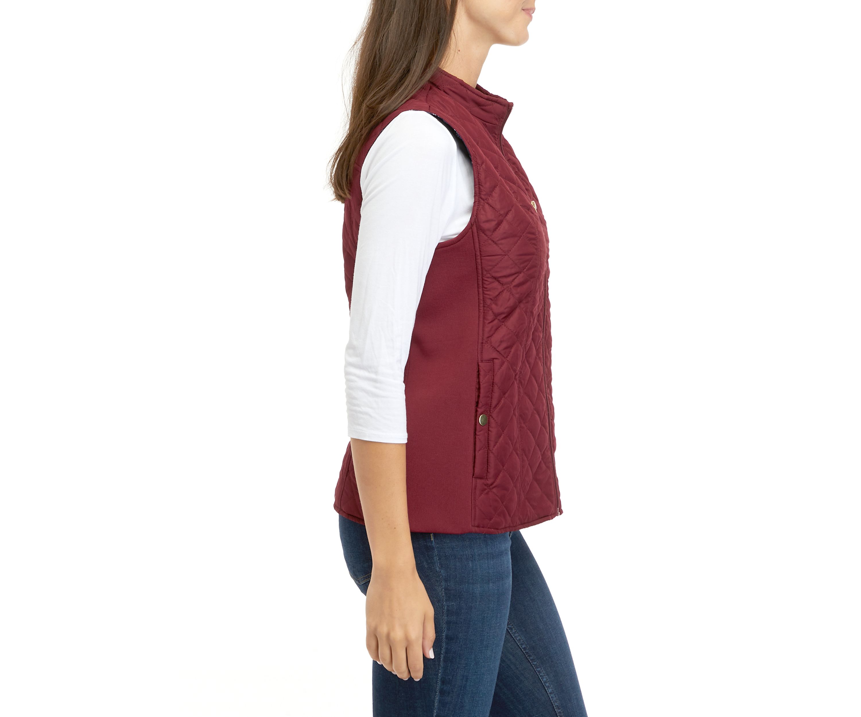 Womens Quilted Rib Vest