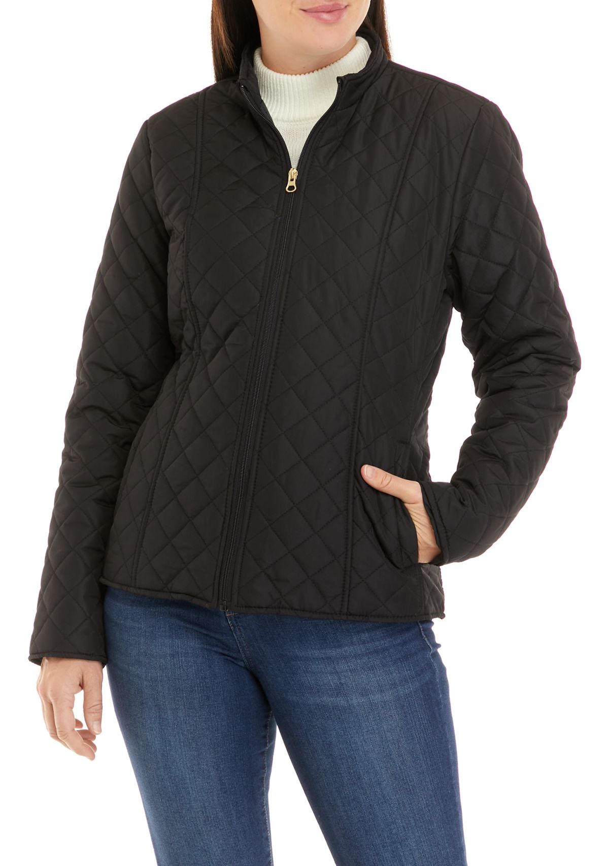Womens Quilted Jacket with Collar