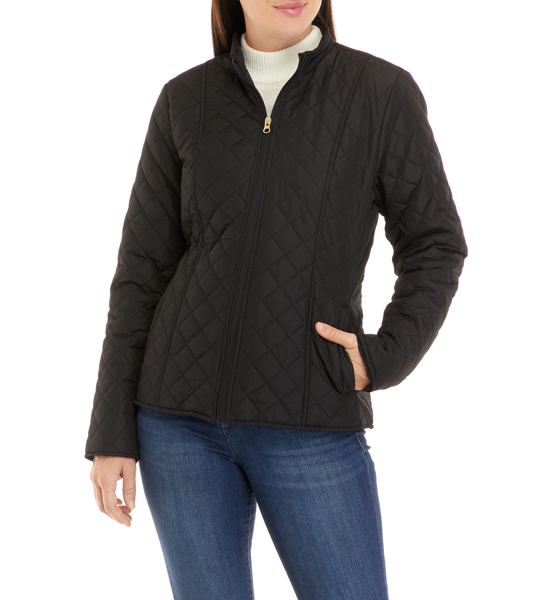 Womens Quilted Jacket with Collar