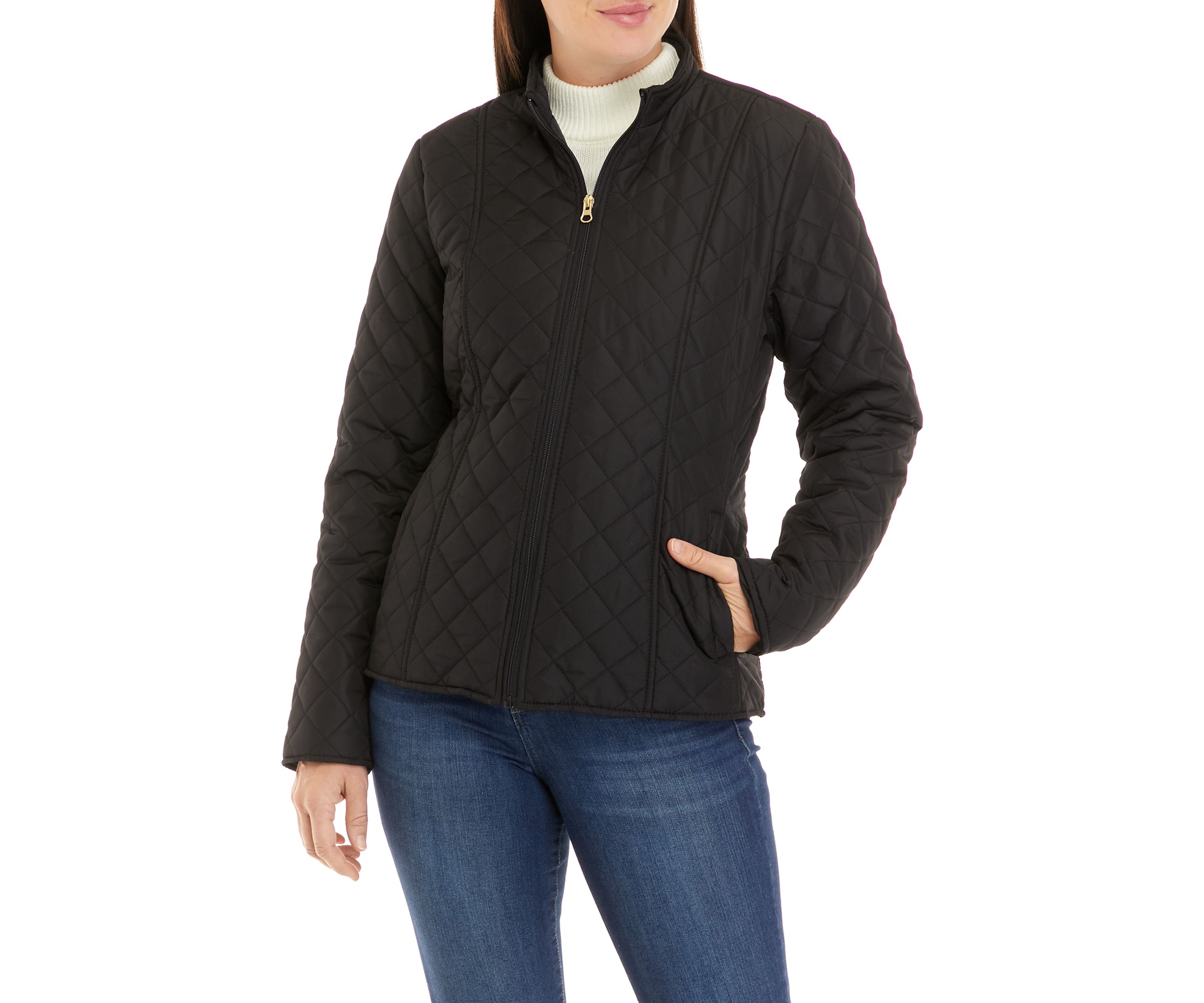 Womens Quilted Jacket with Collar